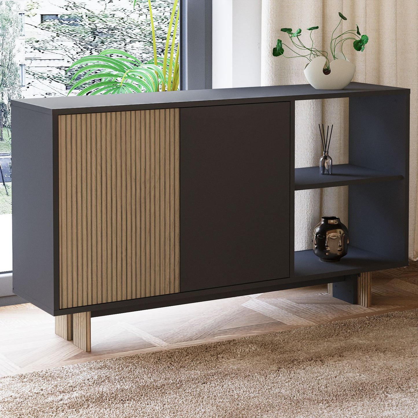 Μπουφές Warm Δρυς
Ανθρακί 140x35x80cm | 382NRC1620