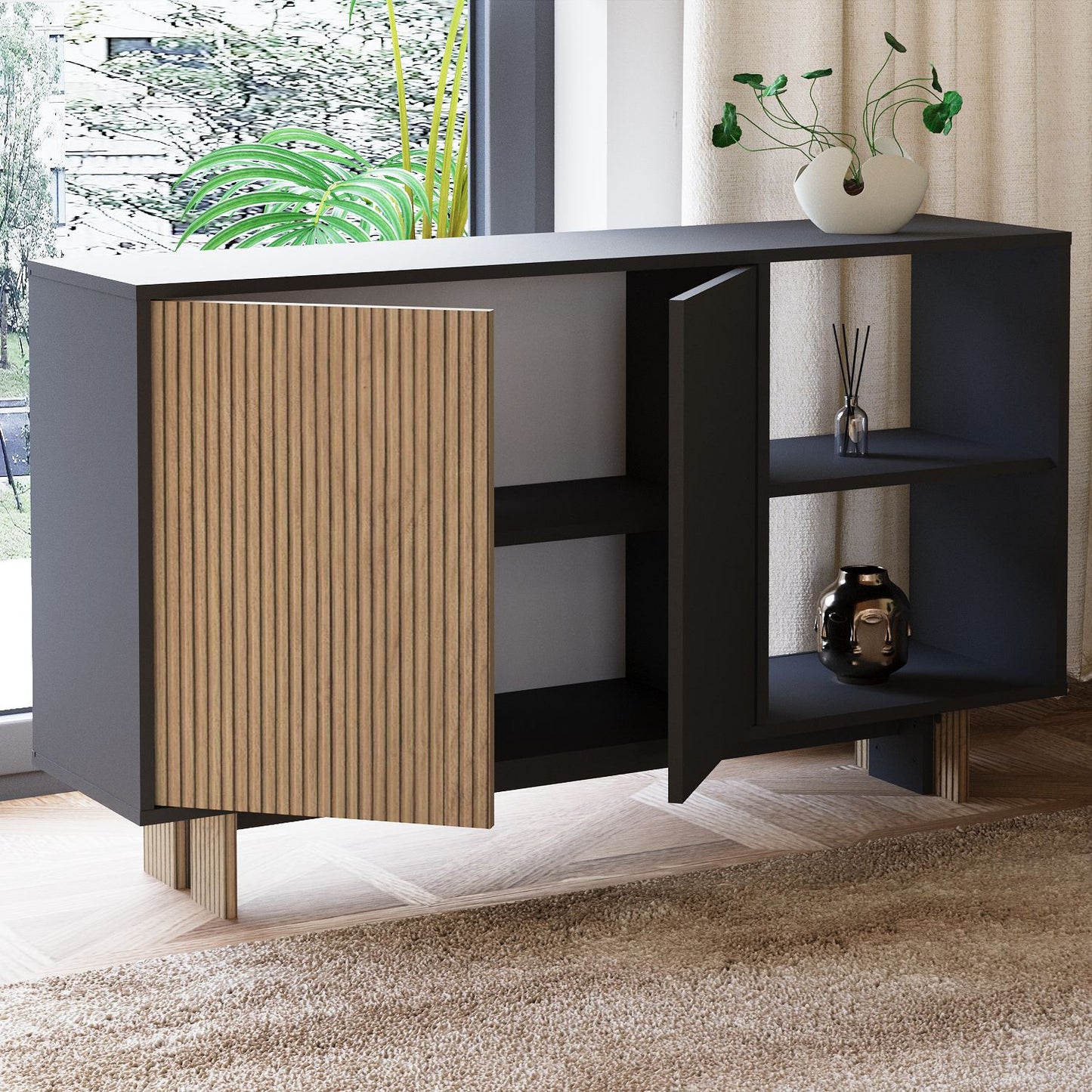 Μπουφές Warm Δρυς
Ανθρακί 140x35x80cm | 382NRC1620