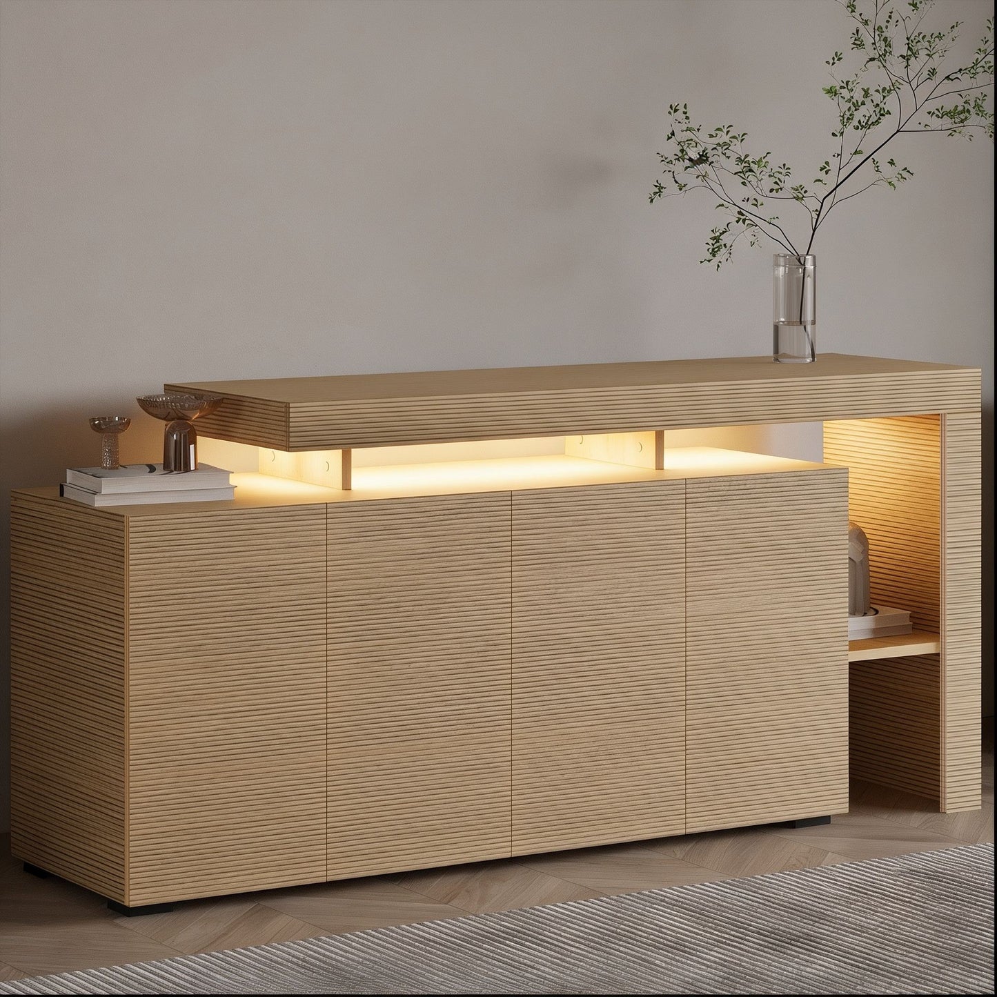 Κονσόλα Μπουφές 170x80x35 εκ Ζεστή Δρυς / Δρυς Sapphire 382NRC1622