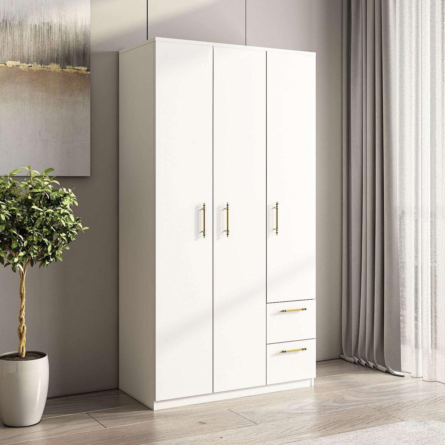 Ντουλάπα 90x171.8x45 εκ Λευκό 382NRC2203
