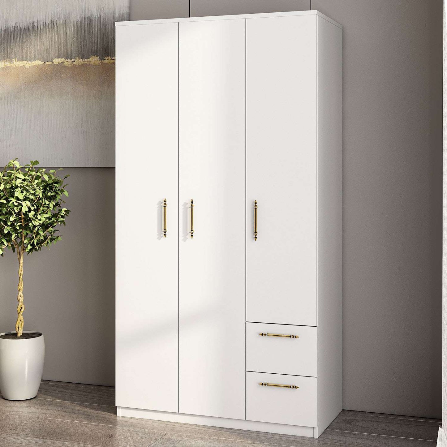 Ντουλάπα 90x171.8x45 εκ Λευκό 382NRC2203
