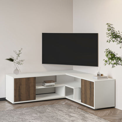 Έπιπλο Τηλεόρασης TV Βάση Σύνθεση Λευκό Antique Καρυδί | 382NRC2521