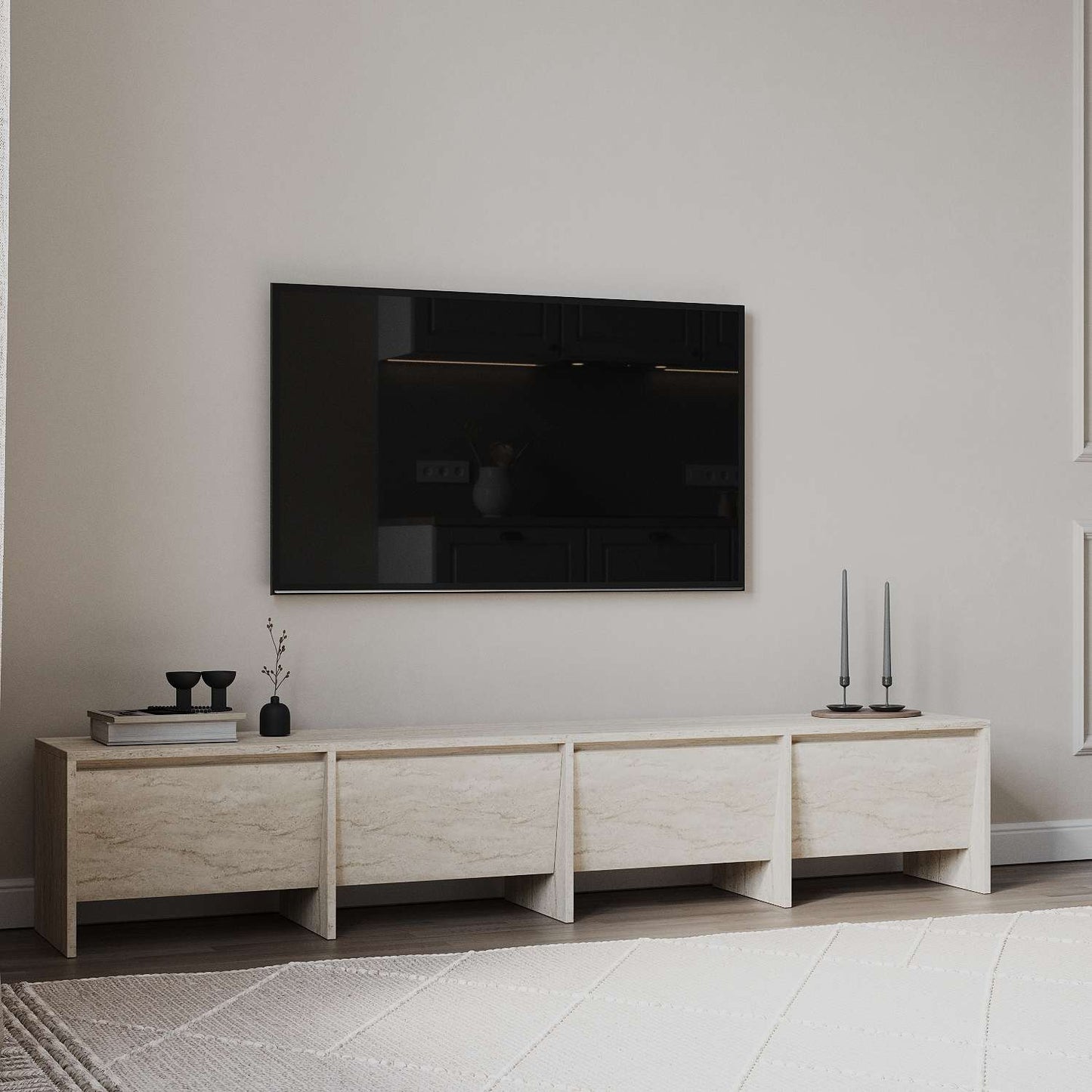 Έπιπλο Τηλεόρασης TV Βάση Σύνθεση Travertine | 382NRC2531