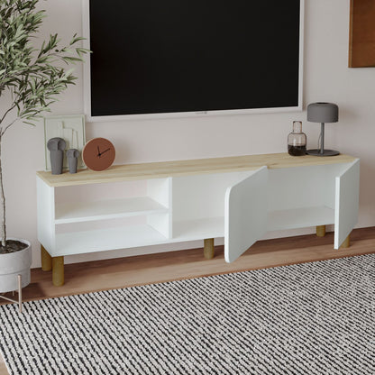 Έπιπλο Τηλεόρασης TV Βάση Σύνθεση Λευκό Sapphire Δρυς | 382NRC2534