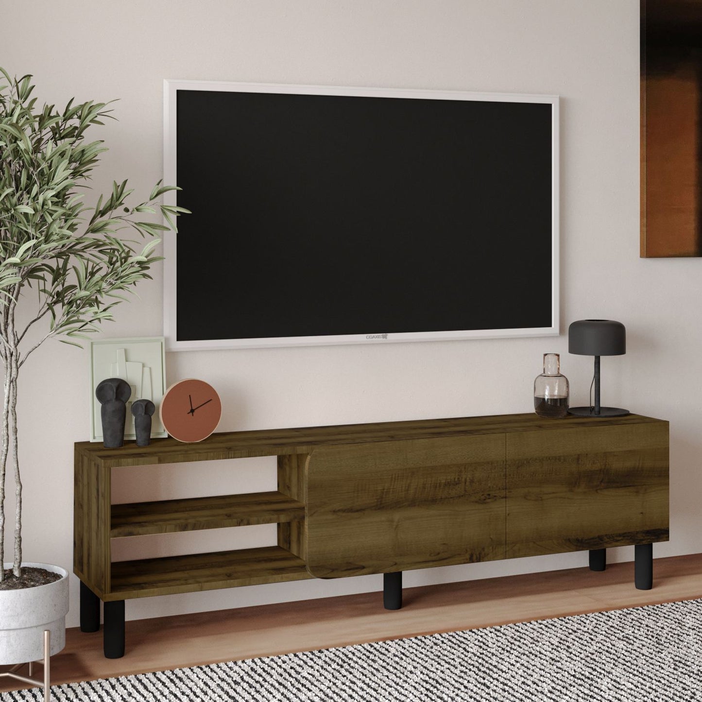 Έπιπλο Τηλεόρασης TV Βάση Σύνθεση Antique Καρυδί | 382NRC2536