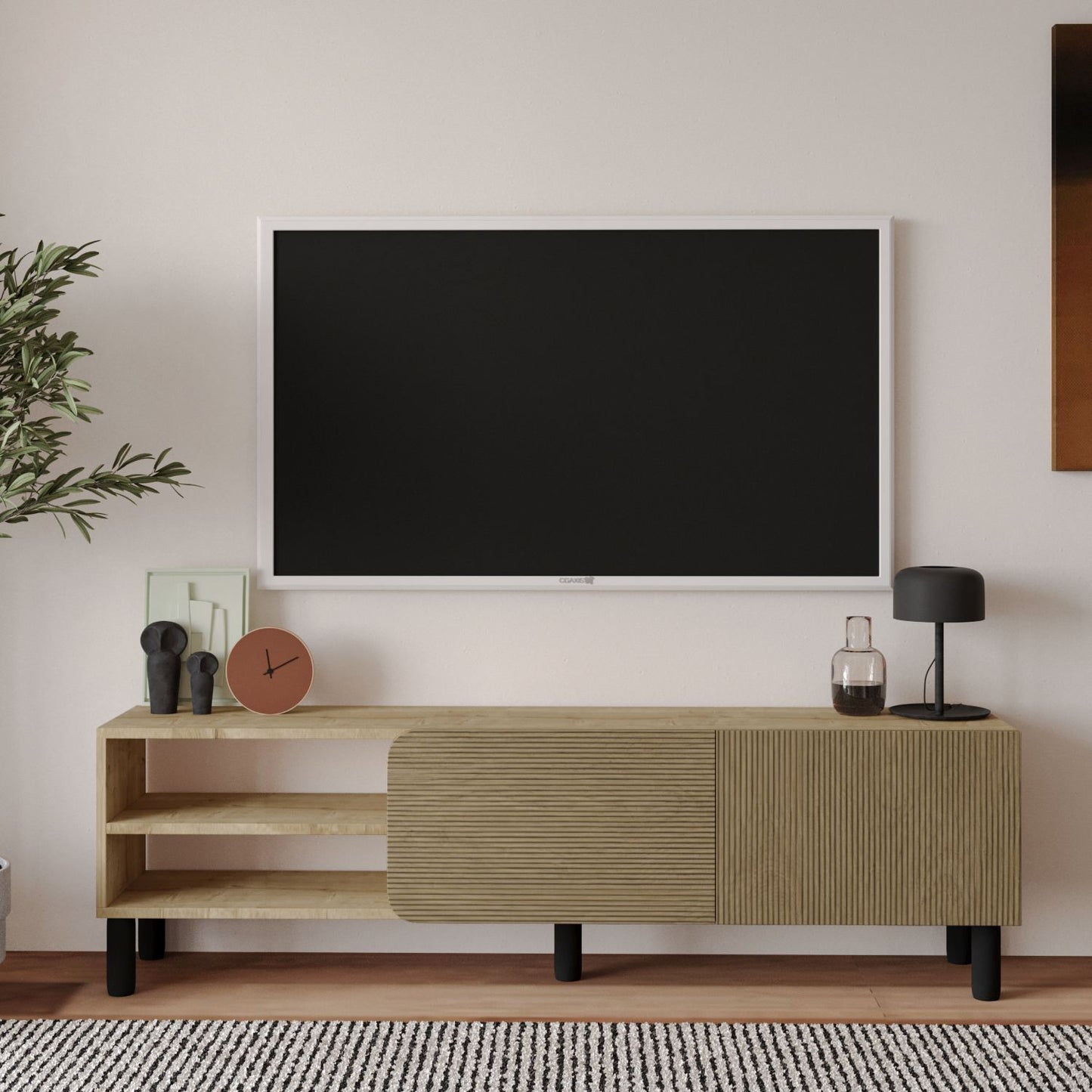 Έπιπλο Τηλεόρασης TV Βάση Σύνθεση Warm Δρυς Sapphire Δρυς | 382NRC2538