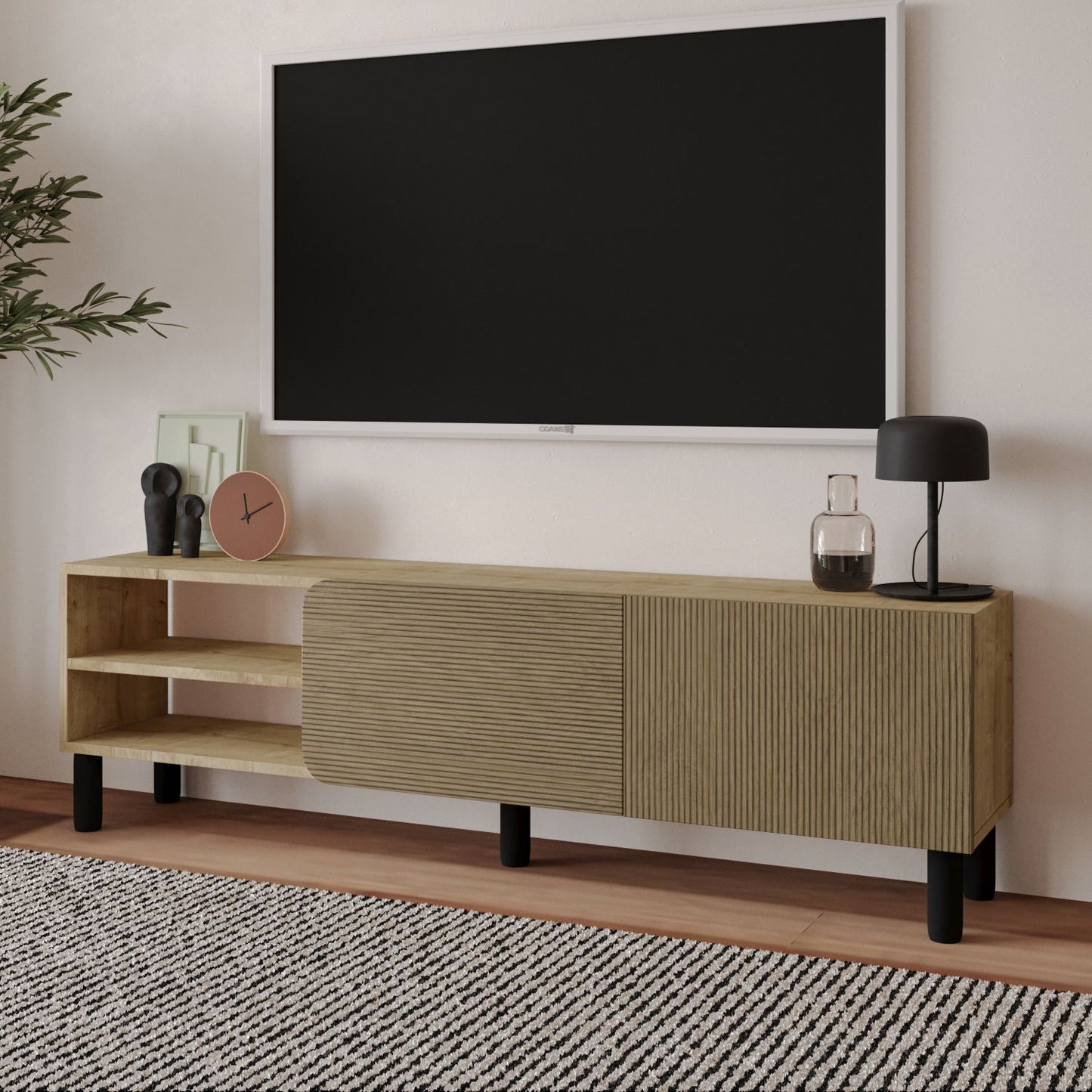 Έπιπλο Τηλεόρασης TV Βάση Σύνθεση Warm Δρυς Sapphire Δρυς | 382NRC2538