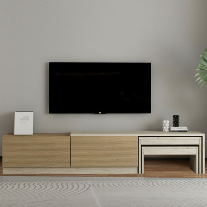 Έπιπλο Τηλεόρασης TV Βάση Σύνθεση Travertine Warm Δρυς | 382NRC2541
