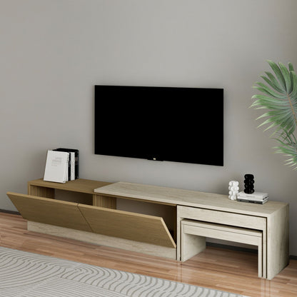 Έπιπλο Τηλεόρασης TV Βάση Σύνθεση Travertine Warm Δρυς | 382NRC2541