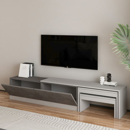 Έπιπλο Τηλεόρασης TV Βάση Σύνθεση Gordion Marble Γκρι | 382NRC2544