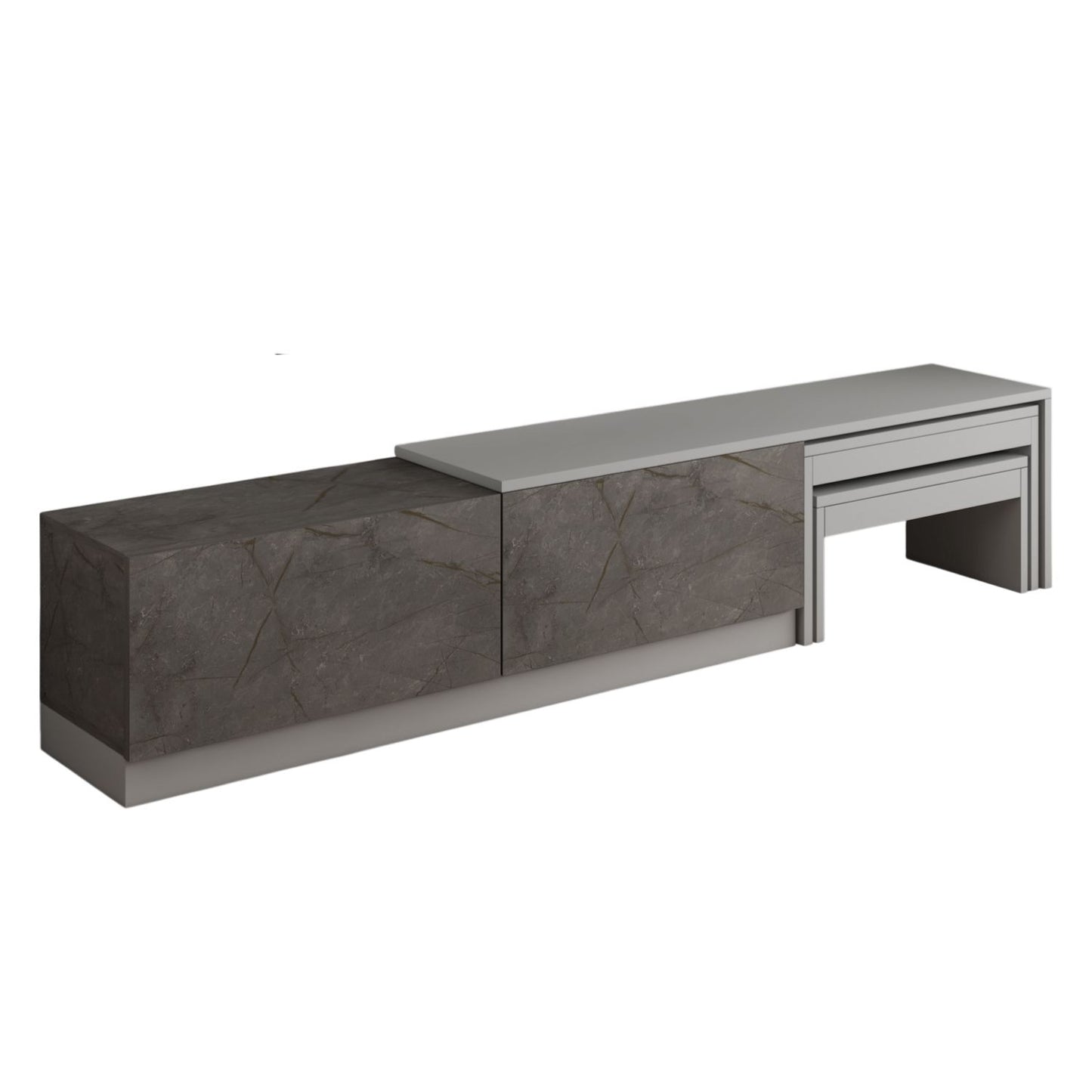 Έπιπλο Τηλεόρασης TV Βάση Σύνθεση Gordion Marble Γκρι | 382NRC2544