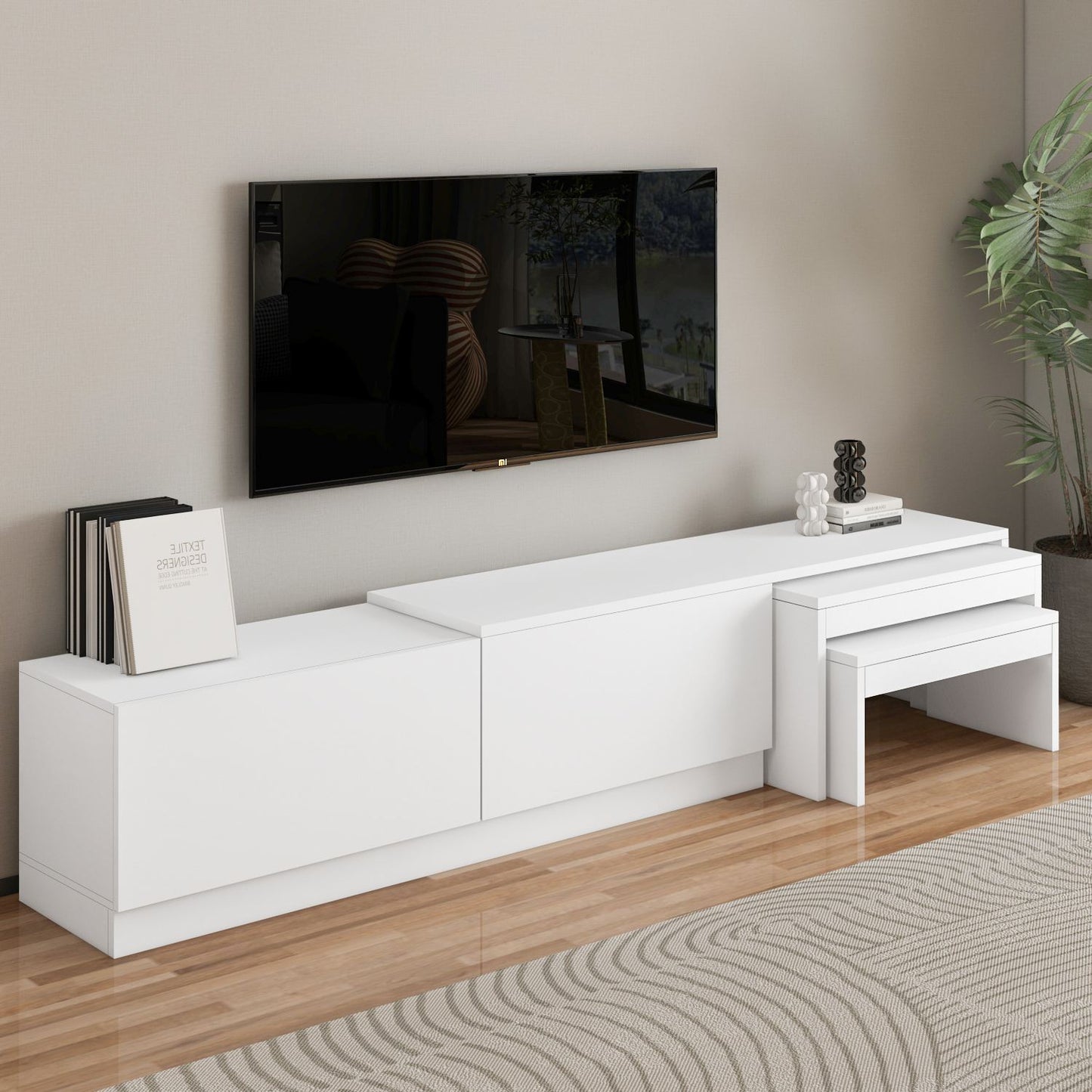 Έπιπλο Τηλεόρασης TV Βάση Σύνθεση Λευκό | 382NRC2545
