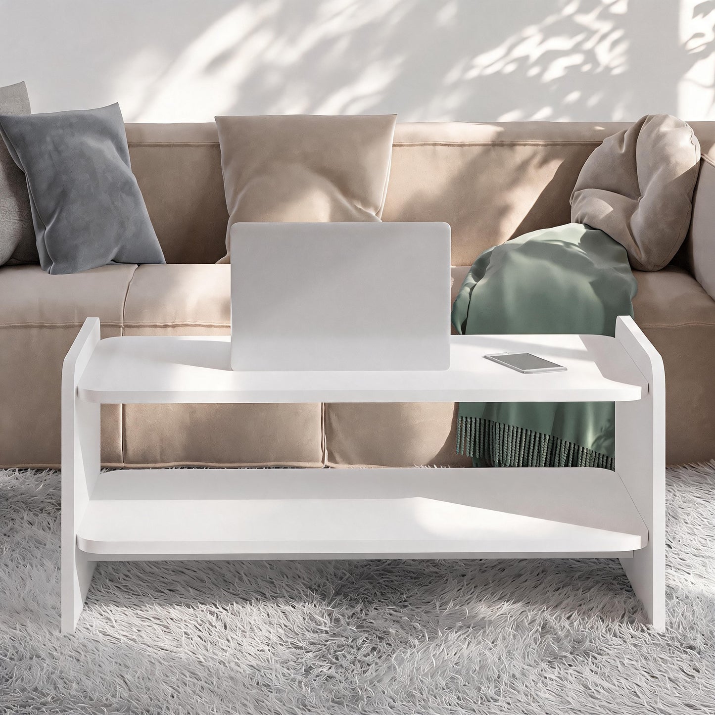 Τραπεζάκι Σαλονιού Λευκό 89,8 x 39,8 x 44,8 εκ. 382NRC3201