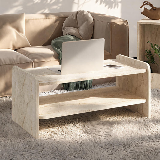 Τραπεζάκι Σαλονιού Τραβερτίνη 89,8 x 39,8 x 44,8 εκ. 382NRC3203