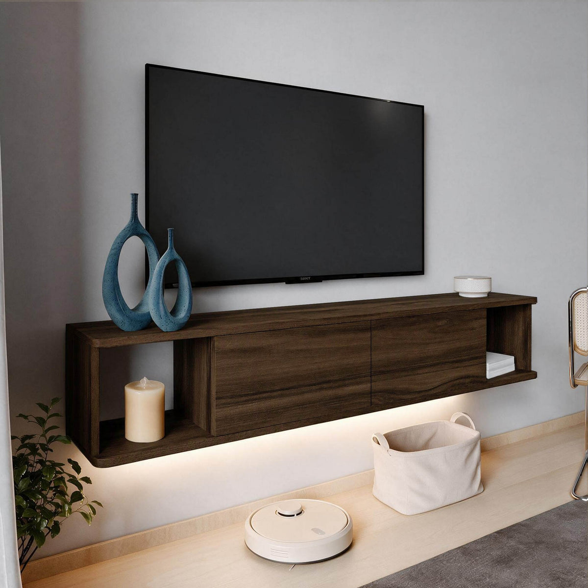 Έπιπλο Τηλεόρασης 160 × 29 × 29 Καρυδιά 382NRC3237