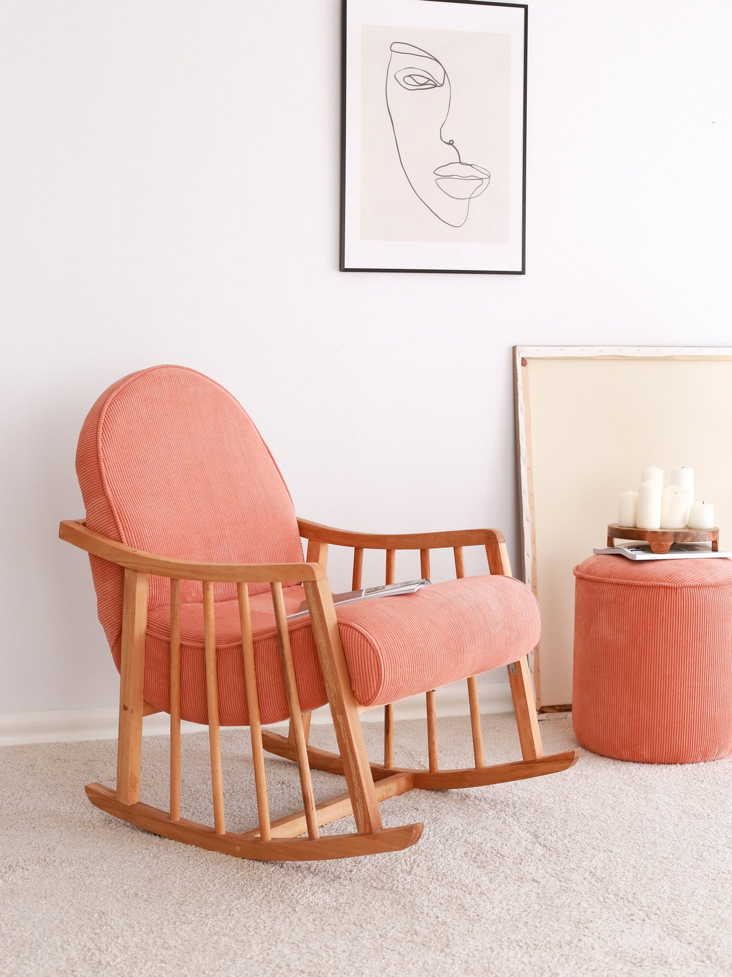 Πολυθρόνα Κουνιστή Υφασμάτινη σε 2 Χρώματα Εργονομική Σκελετός Μασίφ Ξύλο 383EVN1108