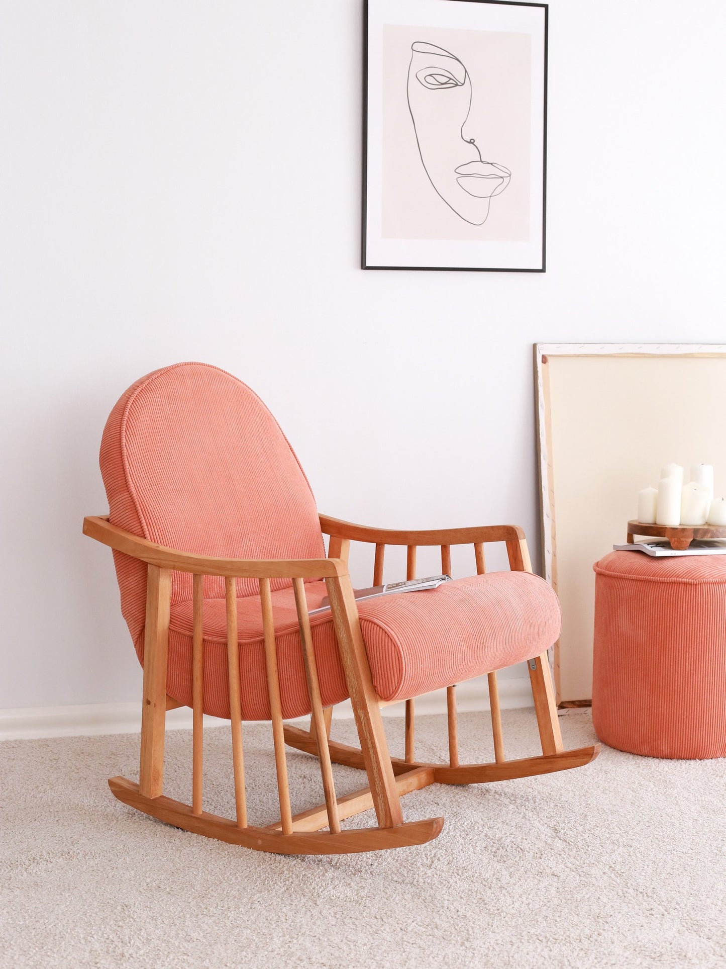 Πολυθρόνα Κουνιστή Υφασμάτινη σε 2 Χρώματα Εργονομική Σκελετός Μασίφ Ξύλο 383EVN1108