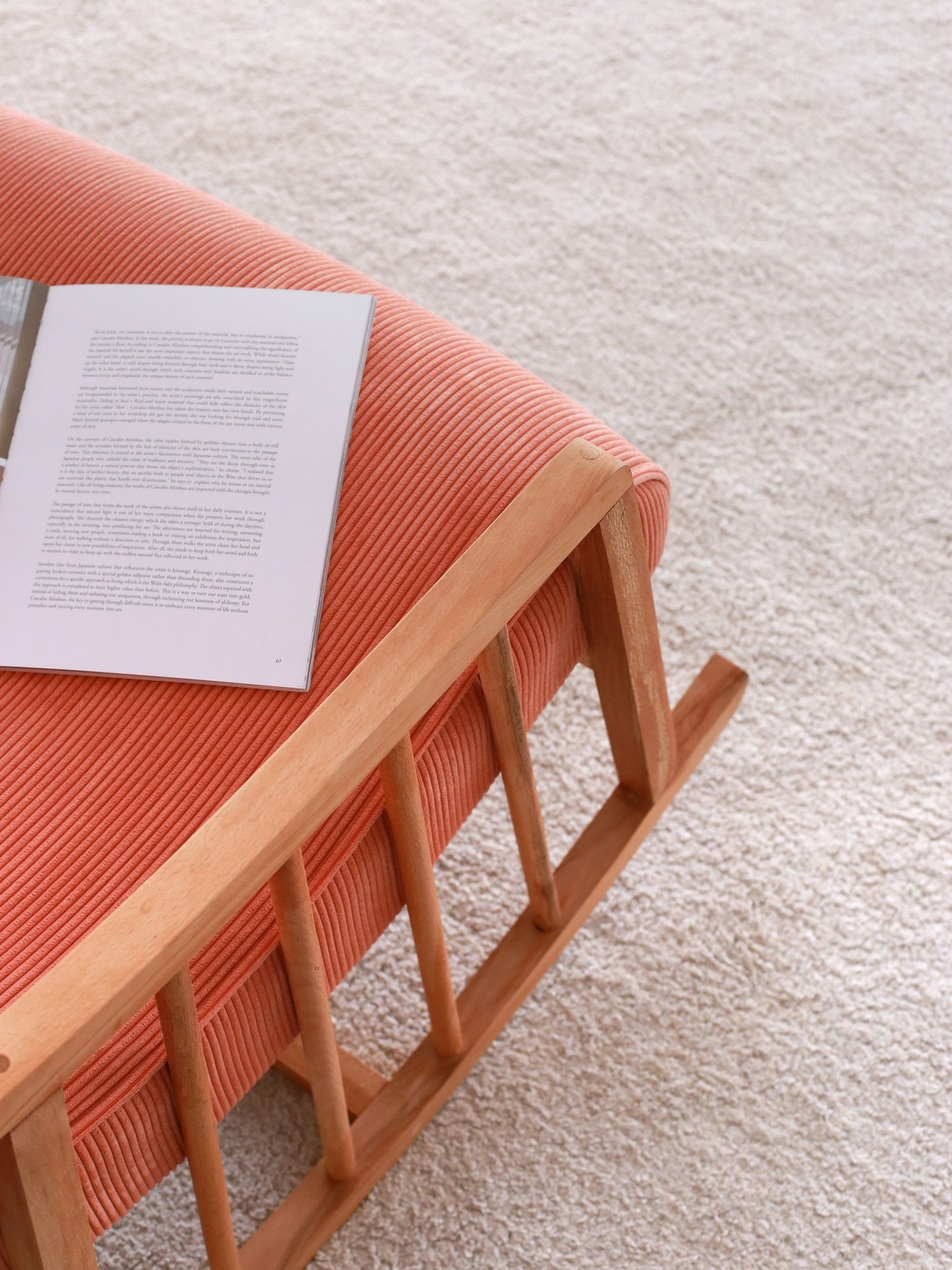 Πολυθρόνα Κουνιστή Υφασμάτινη σε 2 Χρώματα Εργονομική Σκελετός Μασίφ Ξύλο 383EVN1108