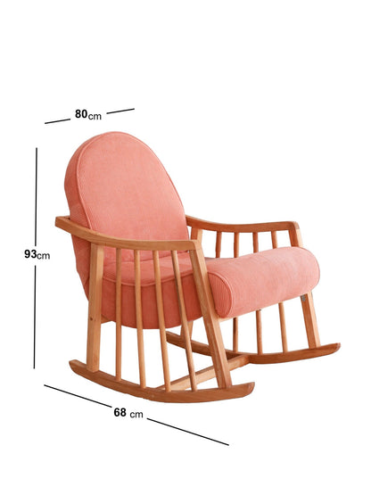 Πολυθρόνα Κουνιστή Υφασμάτινη σε 2 Χρώματα Εργονομική Σκελετός Μασίφ Ξύλο 383EVN1108