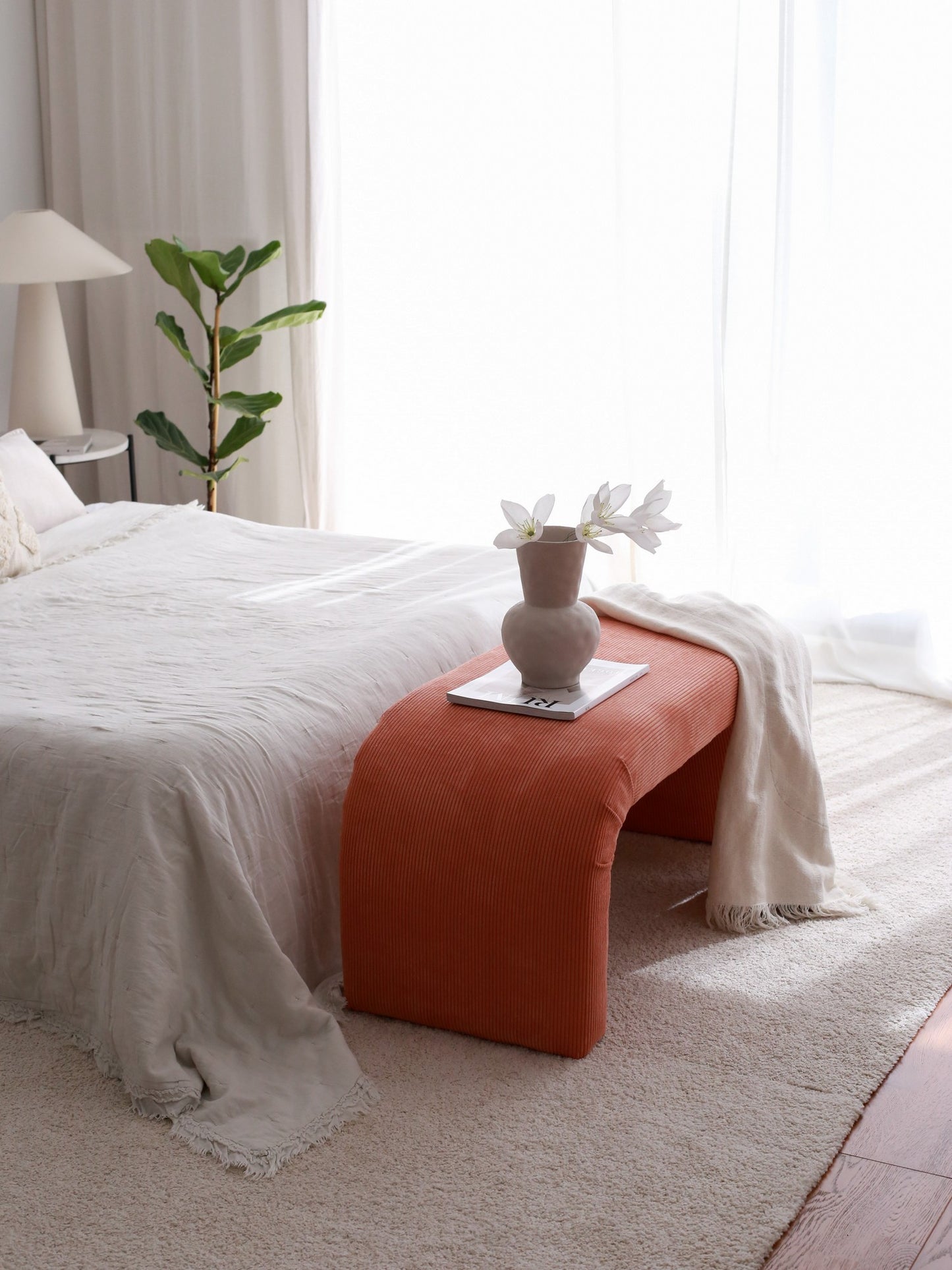 Ταμπουρέ Σαλονιού Παγκάκι Υπνοδωματίου σε 2 Χρωματισμούς 106x46 εκ 383EVN1120