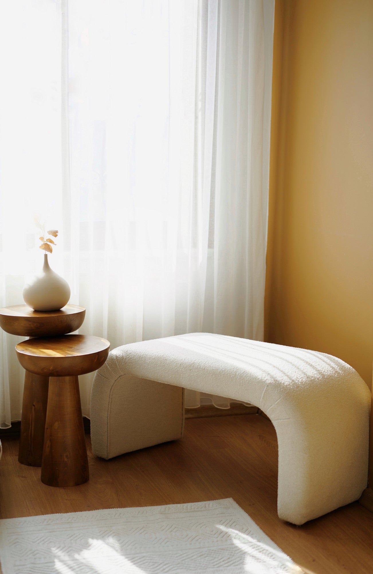 Ταμπουρέ Σαλονιού Παγκάκι Υπνοδωματίου σε 2 Χρωματισμούς 106x46 εκ 383EVN1120