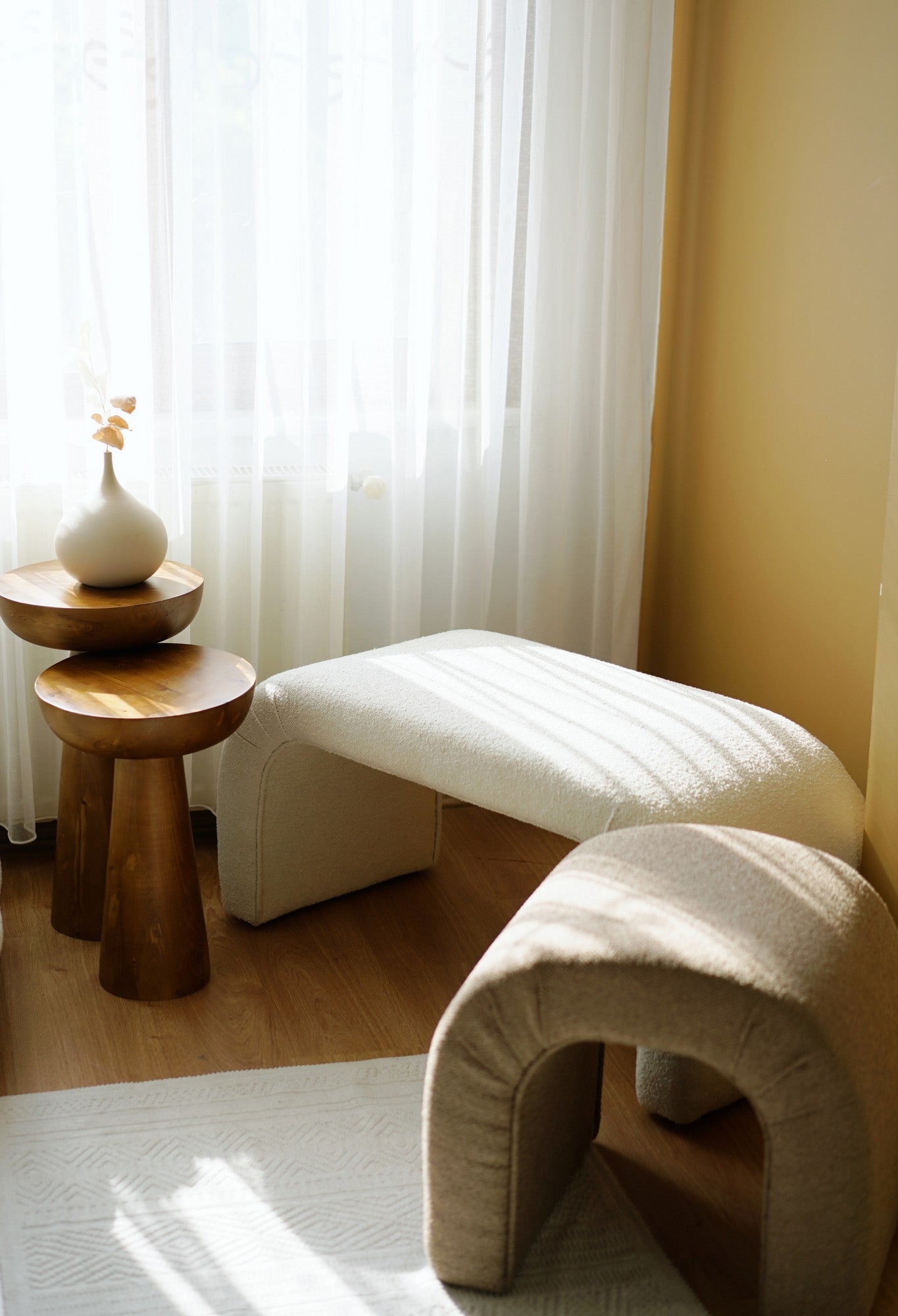 Ταμπουρέ Σαλονιού Παγκάκι Υπνοδωματίου σε 2 Χρωματισμούς 106x46 εκ 383EVN1120