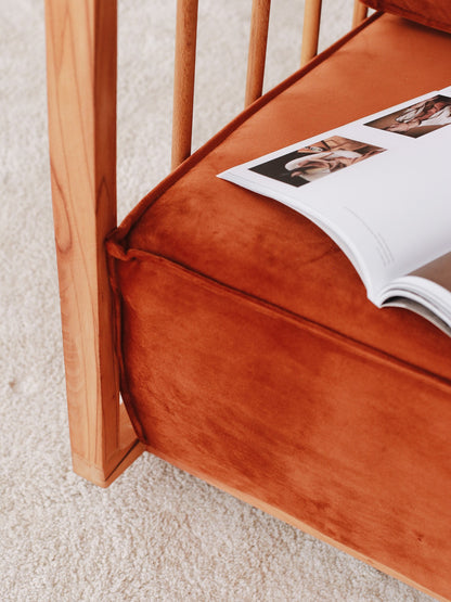 Κουνιστή Πολυθρόνα Βελούδινη Μασίφ Ξύλο Σκελετό σε 3 Χρώματα 383EVN1125