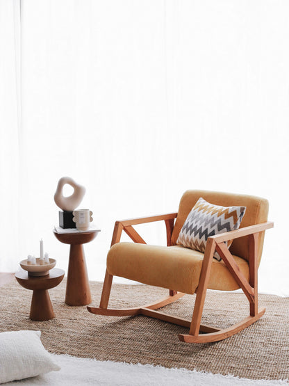 Κουνιστή Πολυθρόνα Βελούδινη με Μασίφ Ξύλο Σκελετό σε 4 Χρωματισμούς 383EVN1147