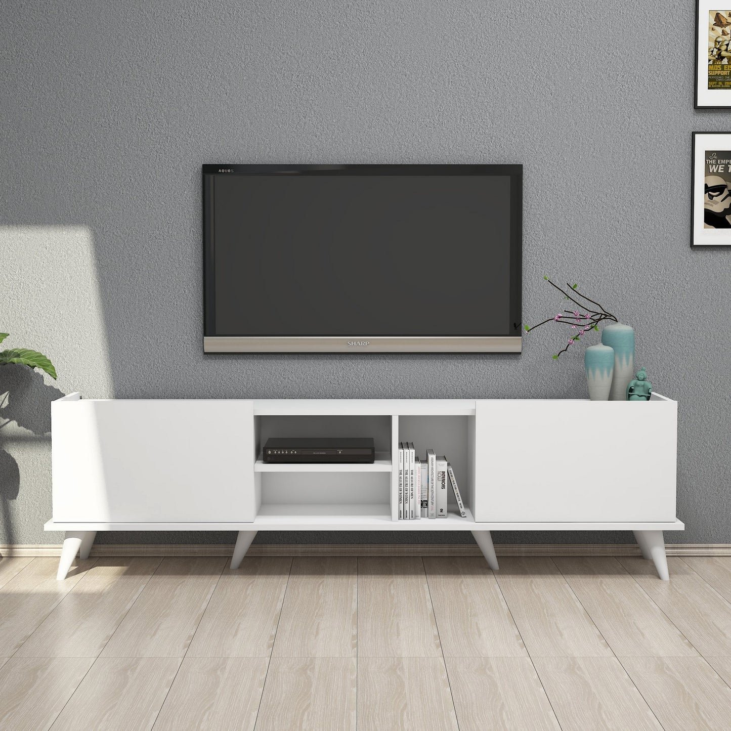 Έπιπλο Τηλεόρασης TV Βάση Σύνθεση Λευκό | 389MZA1105