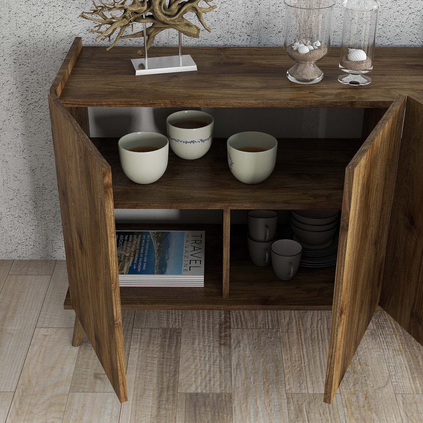 Μπουφές Καρυδί 180x45x80,8cm | 389MZA1126