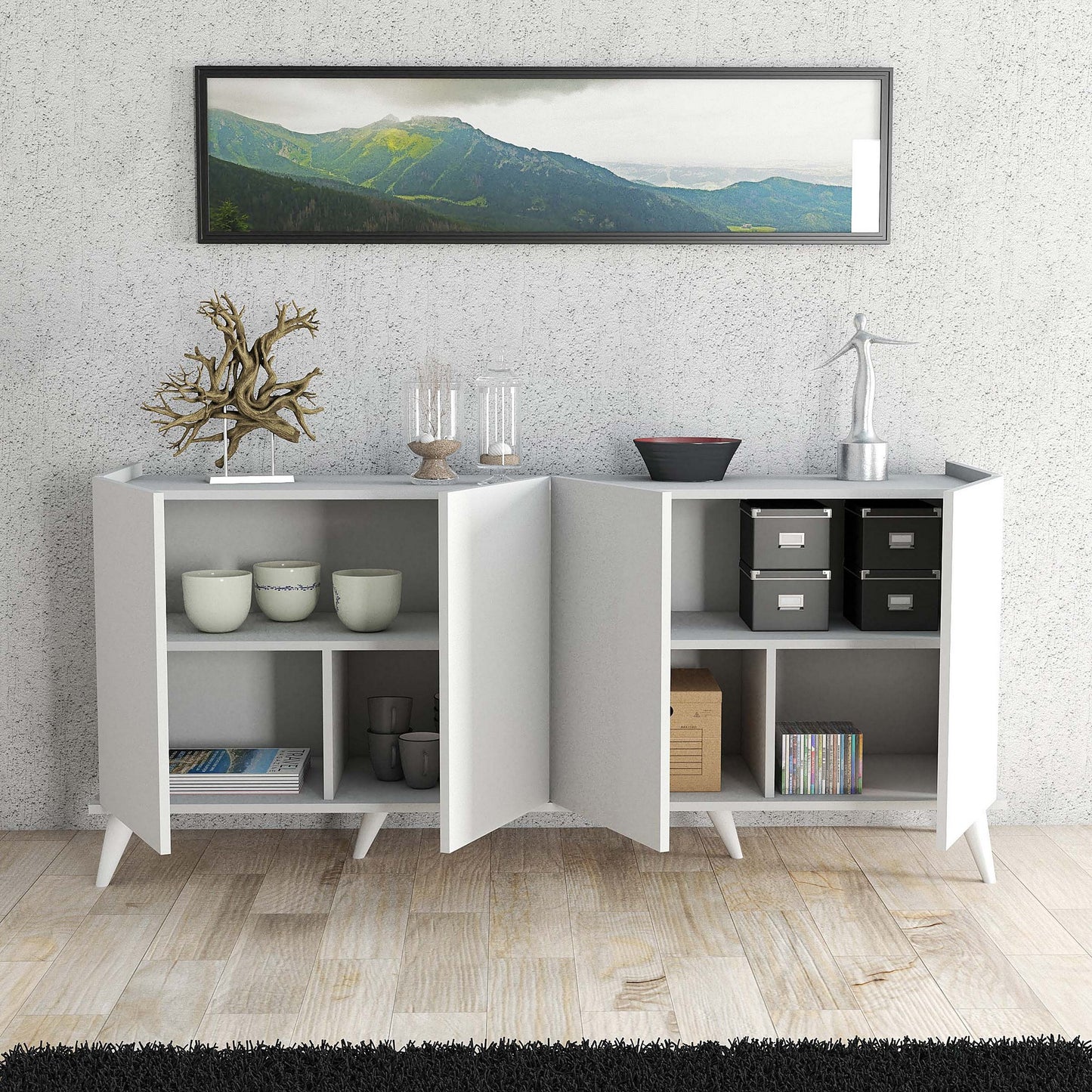 Μπουφές Λευκό 180x45x80,8cm | 389MZA1127
