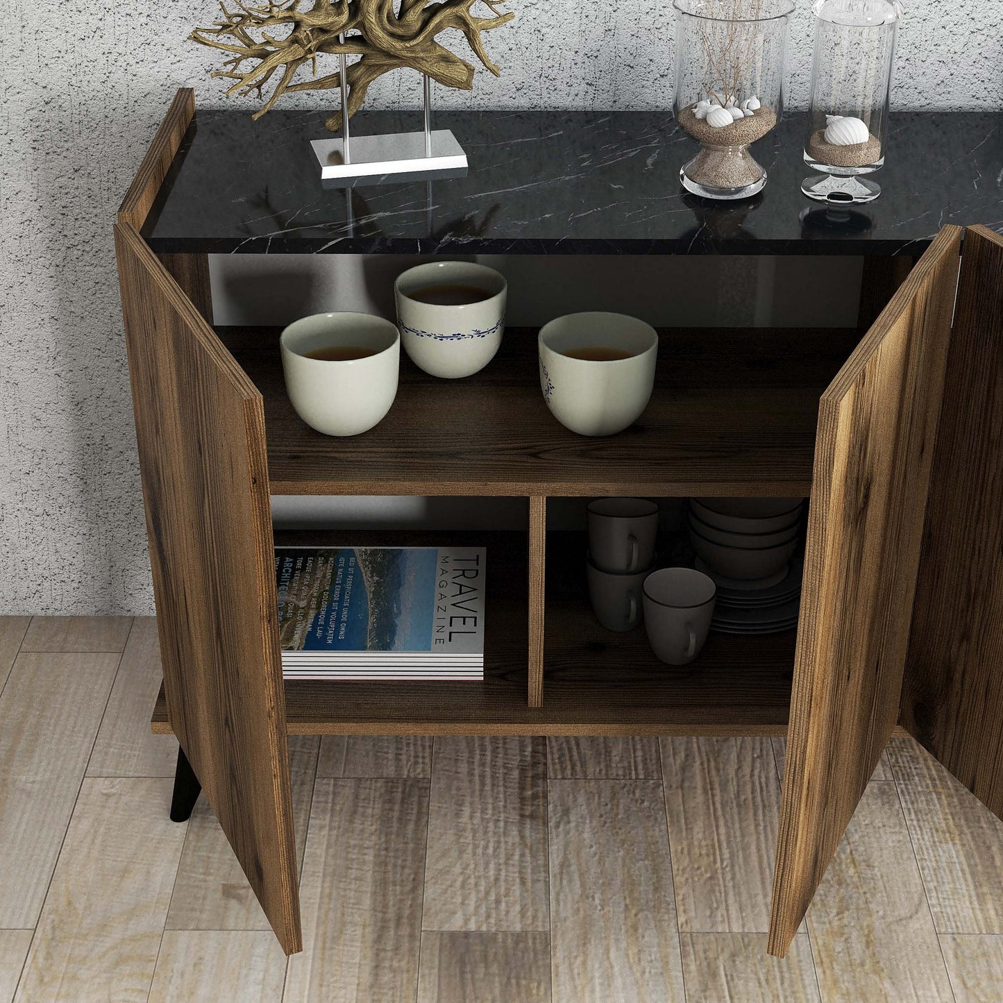 Μπουφές Καρυδί
Μαύρο Μάρμαρο 180x45x80,8cm | 389MZA1128
