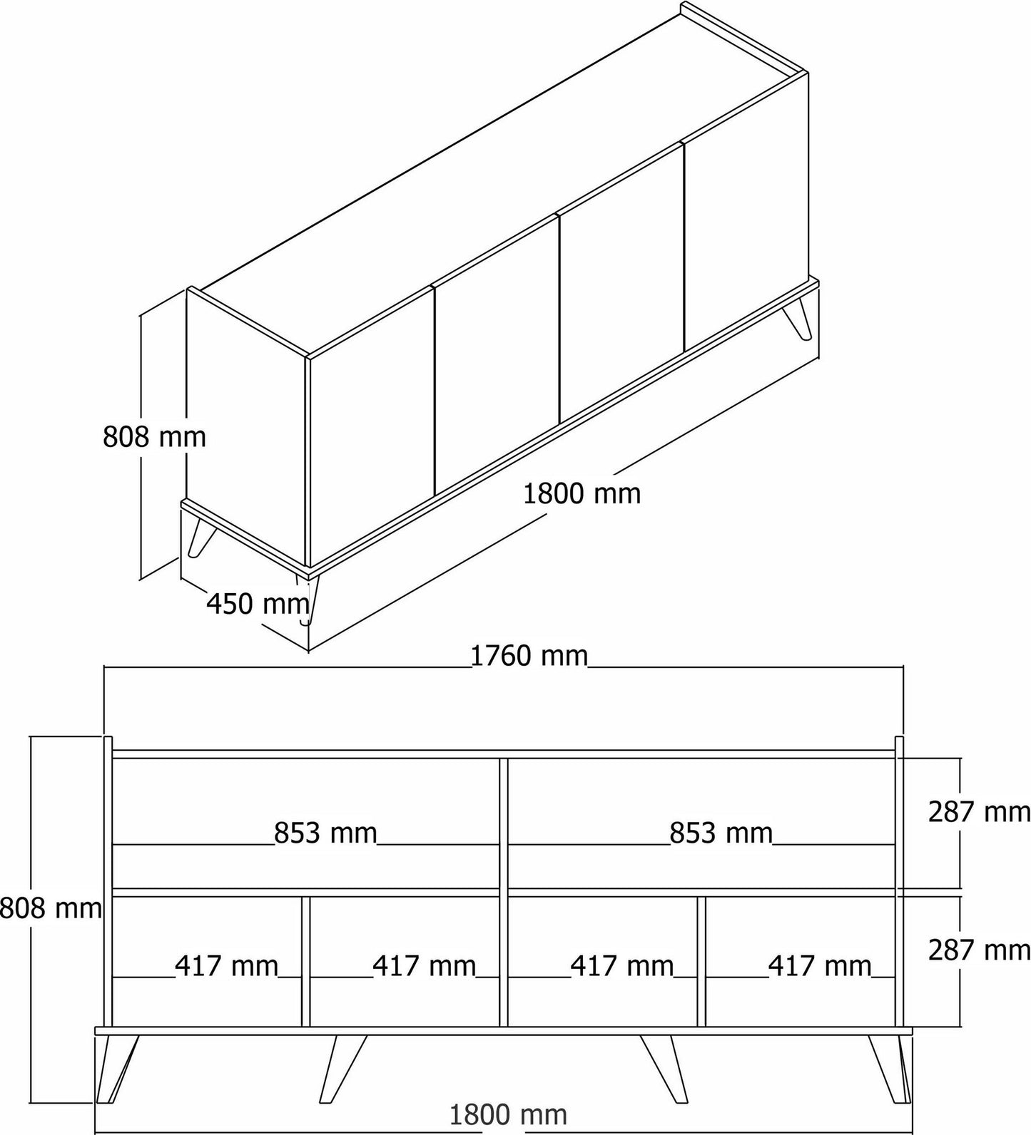 Μπουφές Καρυδί
Μαύρο Μάρμαρο 180x45x80,8cm | 389MZA1128