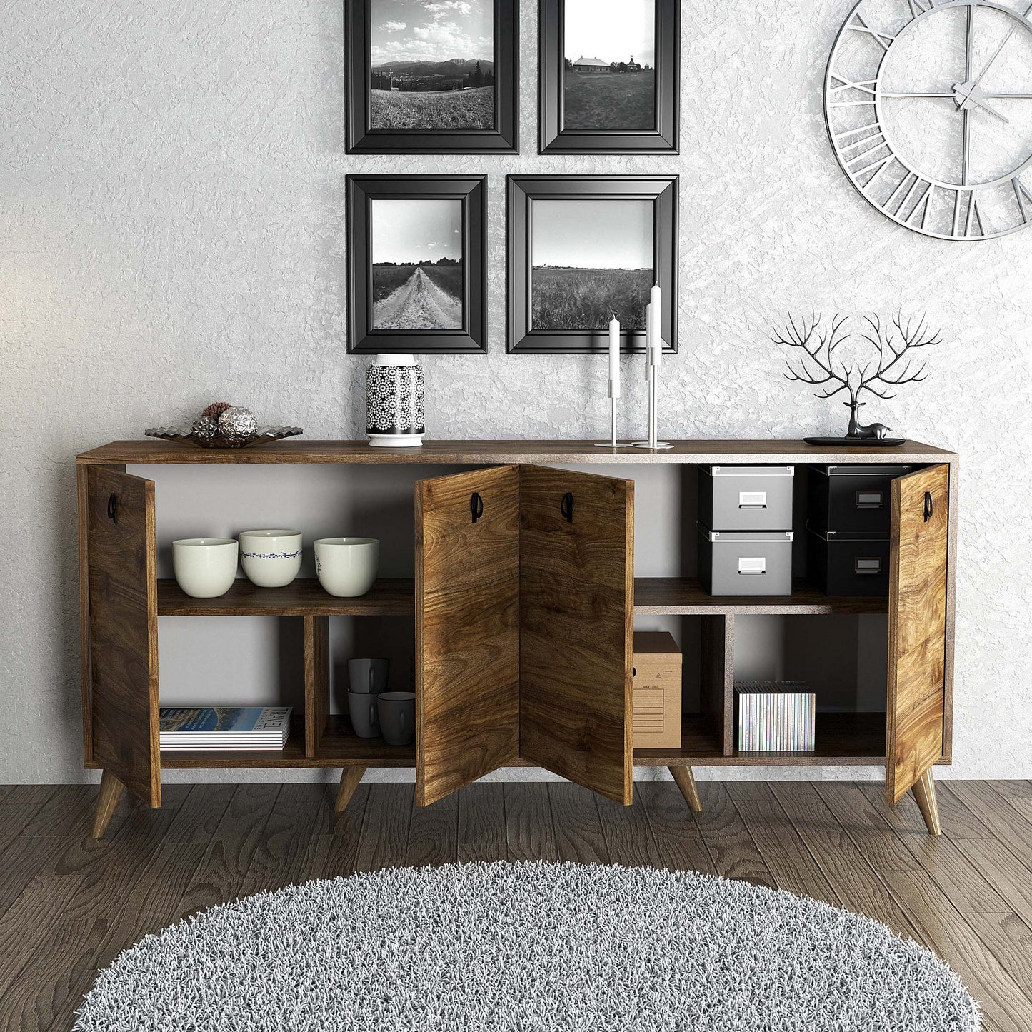 Μπουφές Καρυδί 180x45x80cm | 389MZA1129