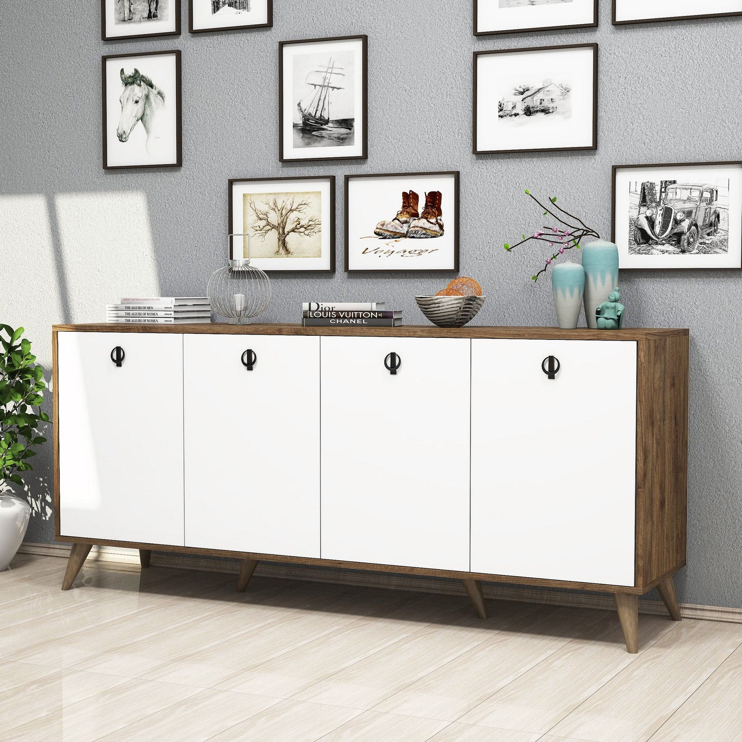 Μπουφές Καρυδί
Λευκό 180x45x80cm | 389MZA1130
