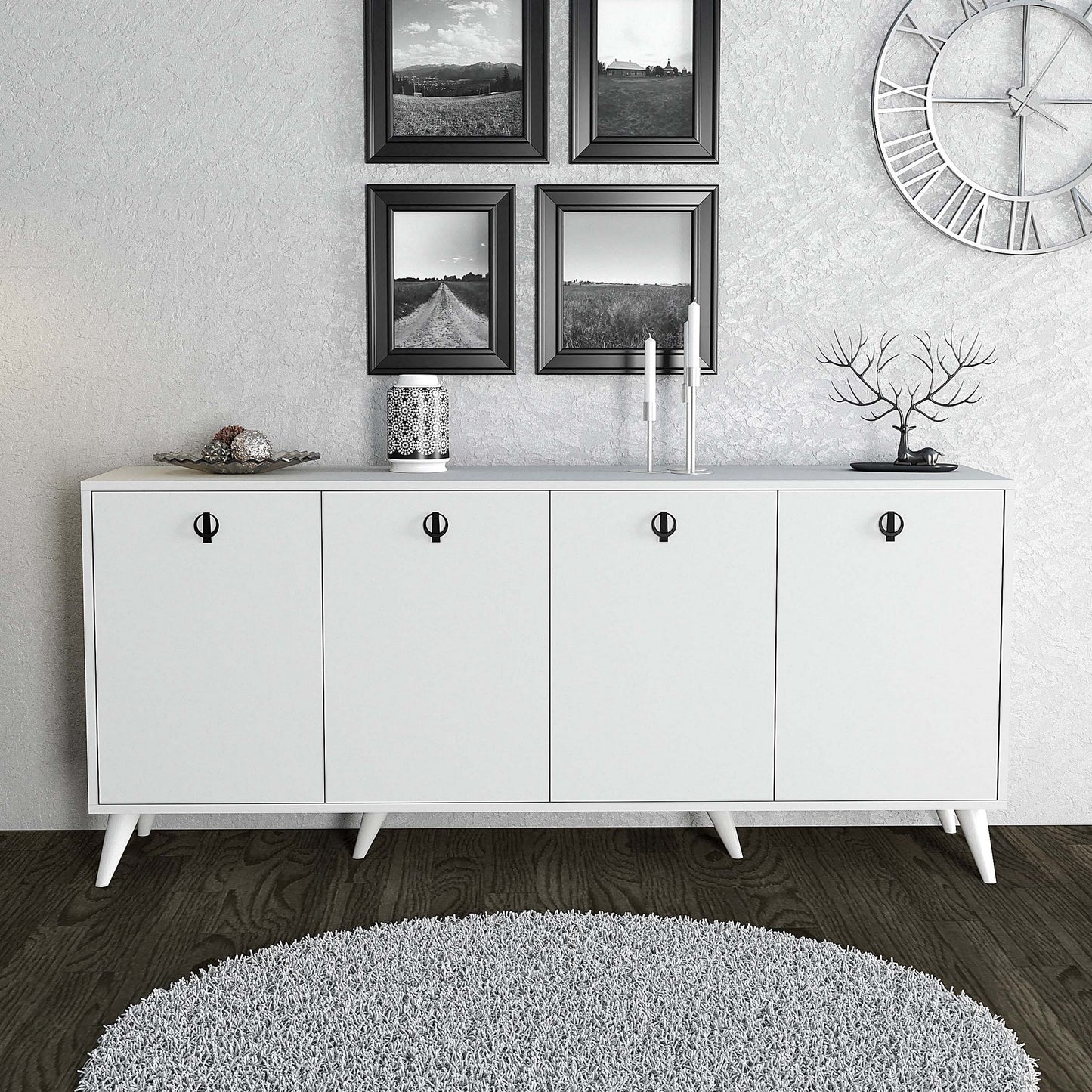Μπουφές Λευκό 180x45x80cm | 389MZA1131