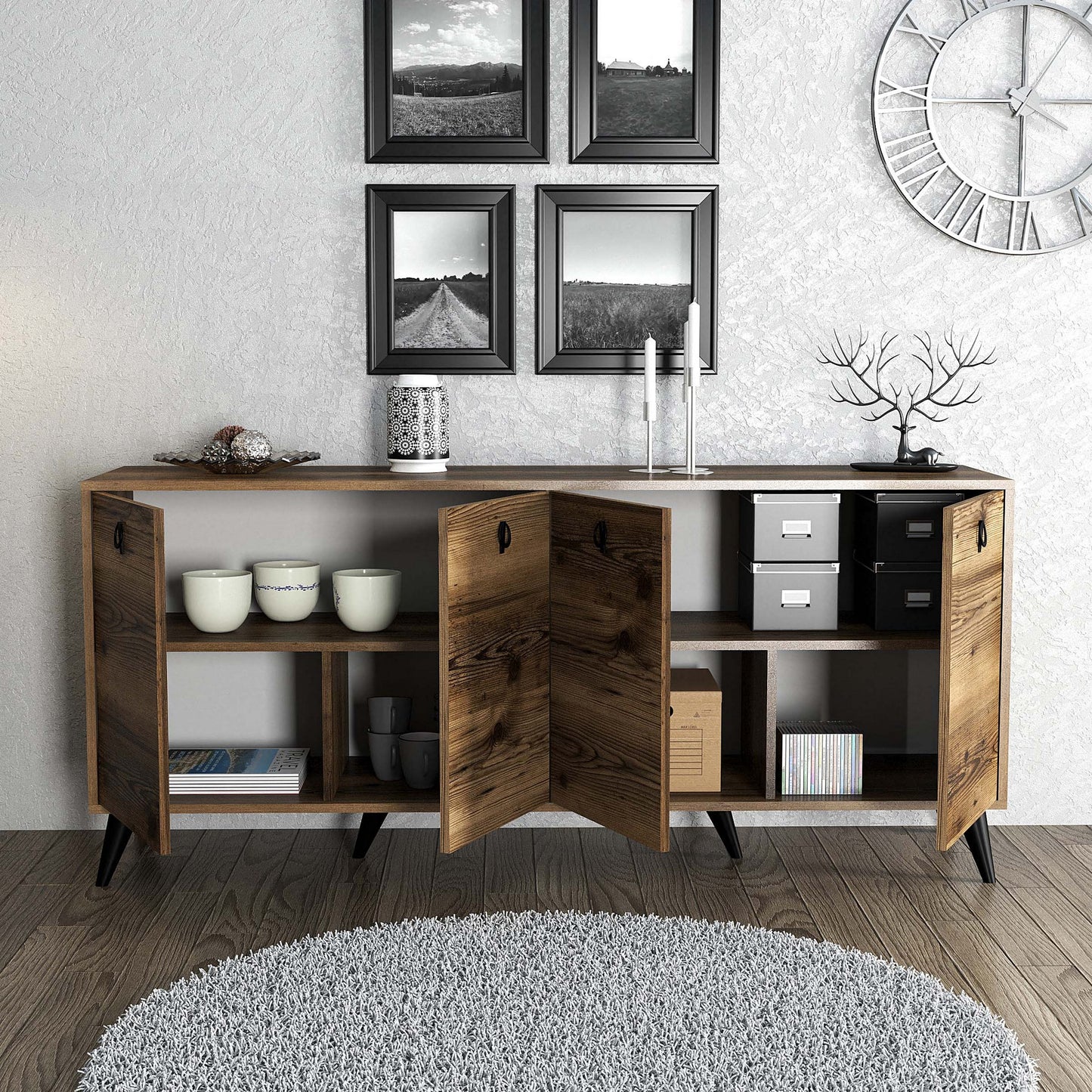 Μπουφές Καρυδί 180x45x80cm | 389MZA1132