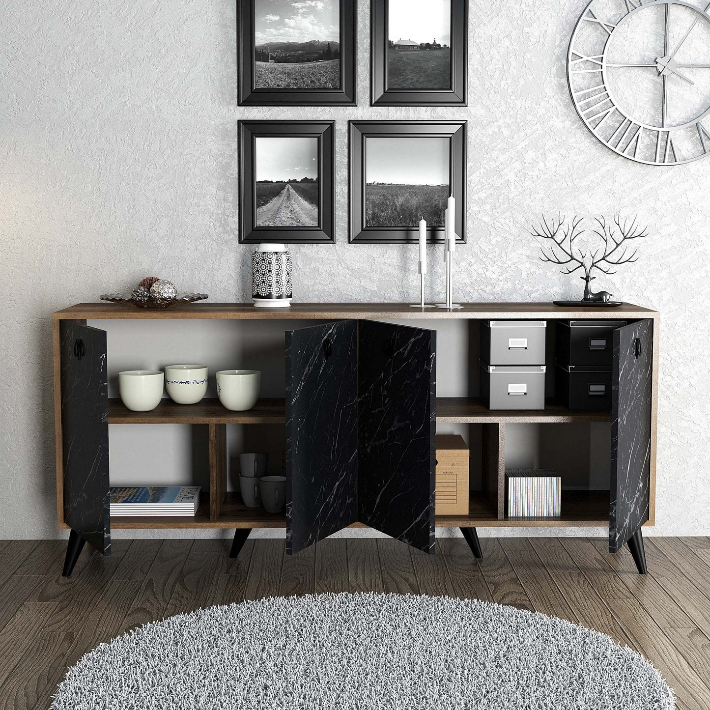 Μπουφές Καρυδί
Μαύρο Μάρμαρο 180x45x80cm | 389MZA1133