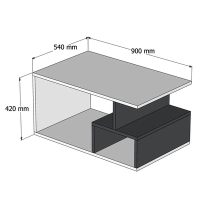 Τραπεζάκι Σαλονιού Dark Καρυδί - Λευκό 90 x 54 x 42 εκ GR389MZA1146