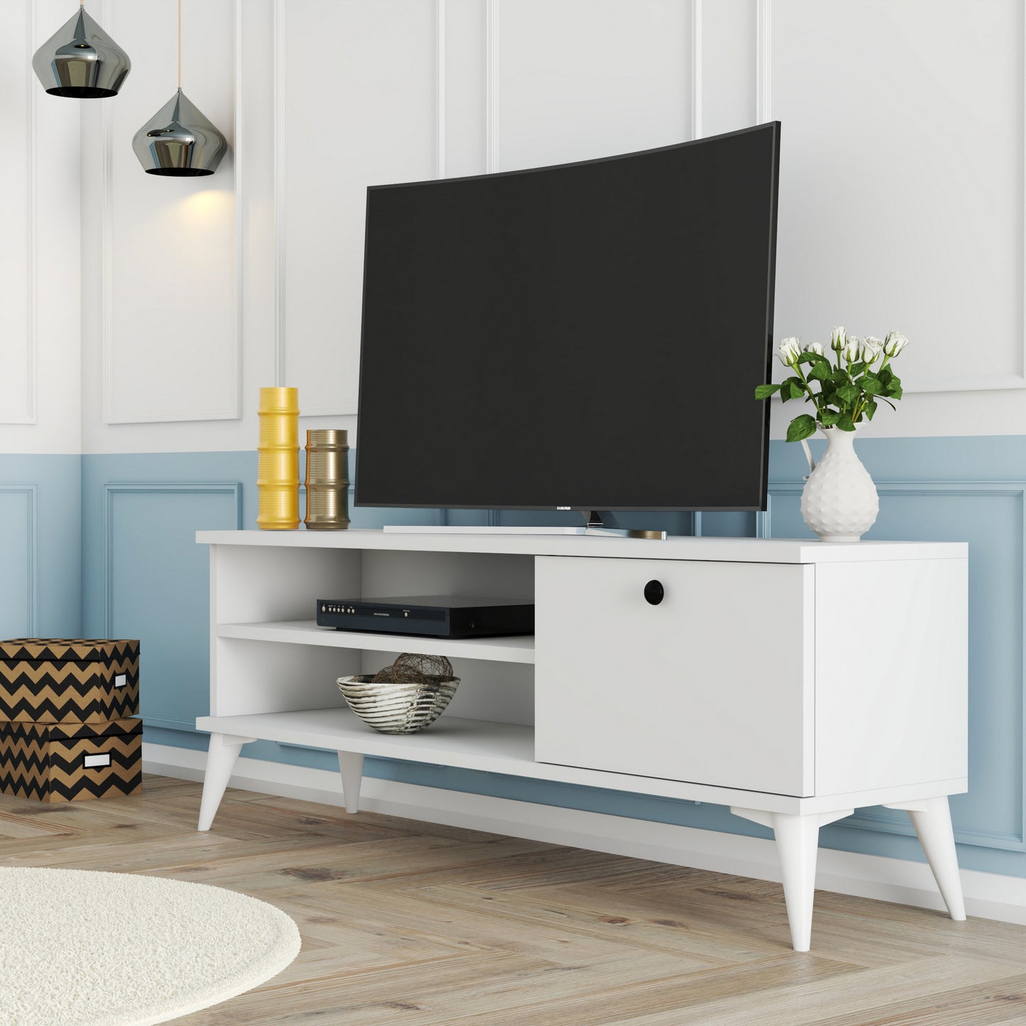 Έπιπλο Τηλεόρασης TV Βάση Σύνθεση Λευκό | 389MZA1155