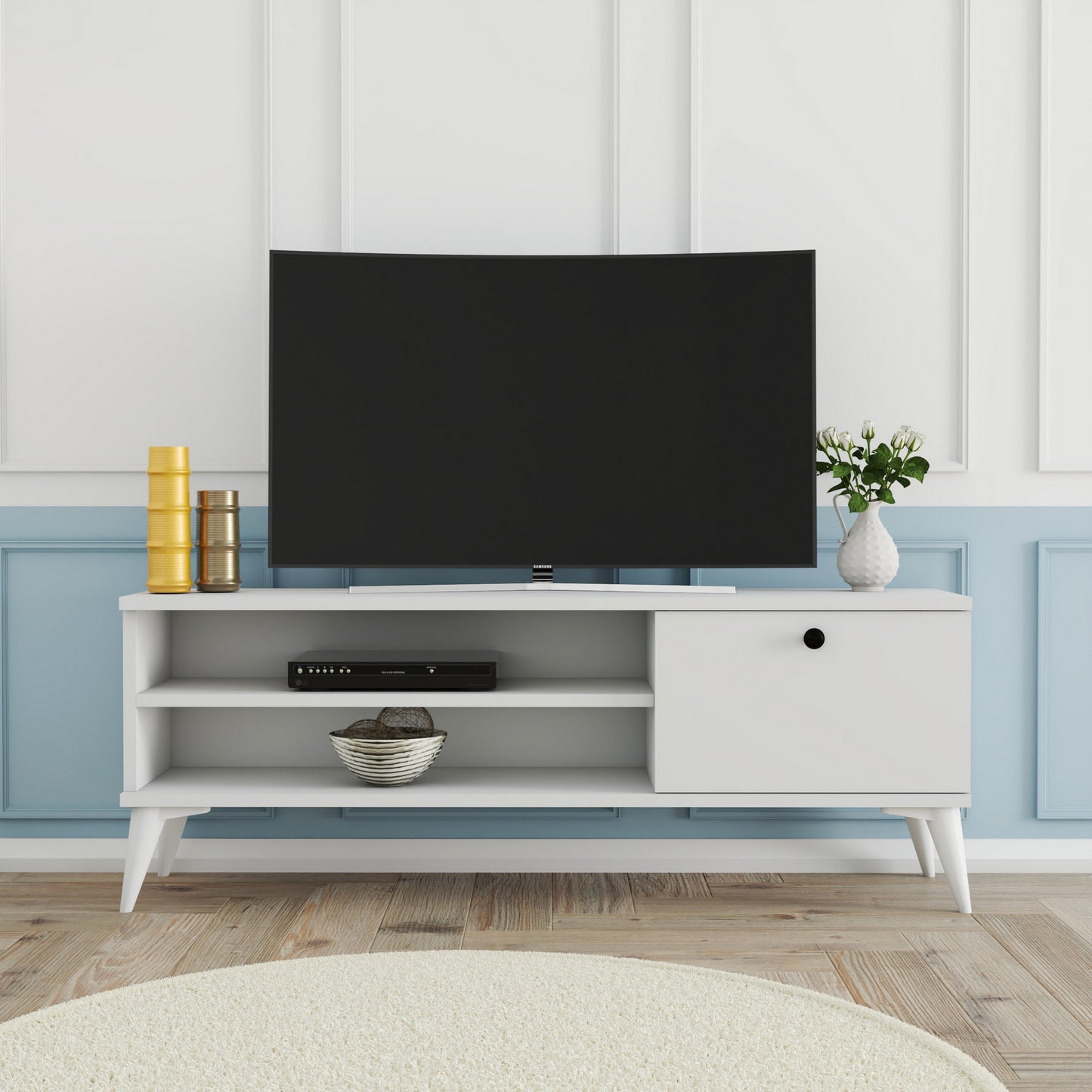 Έπιπλο Τηλεόρασης TV Βάση Σύνθεση Λευκό | 389MZA1155