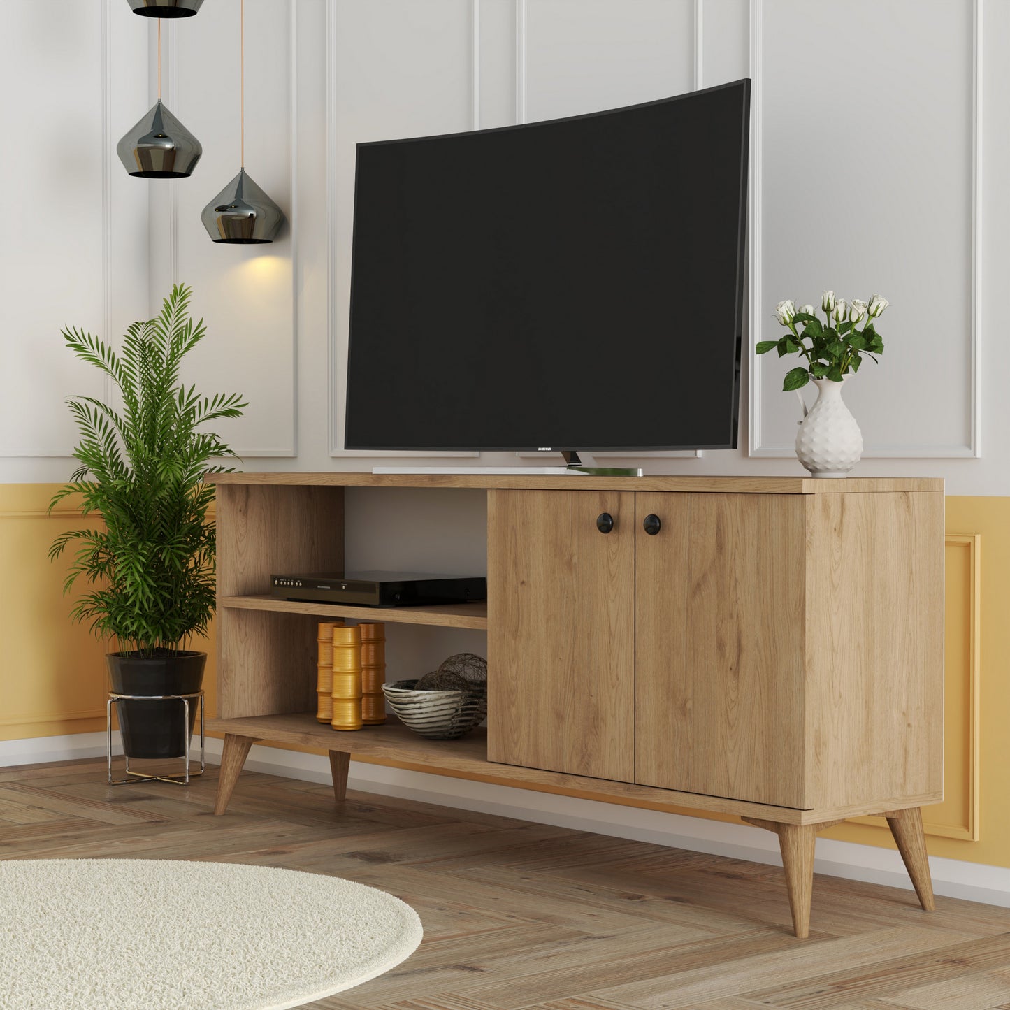 Έπιπλο Τηλεόρασης TV Βάση Σύνθεση Δρυς | 389MZA1157