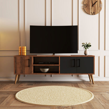 Έπιπλο Τηλεόρασης TV Βάση Σύνθεση Καρυδί Ανθρακί | 389MZA1167