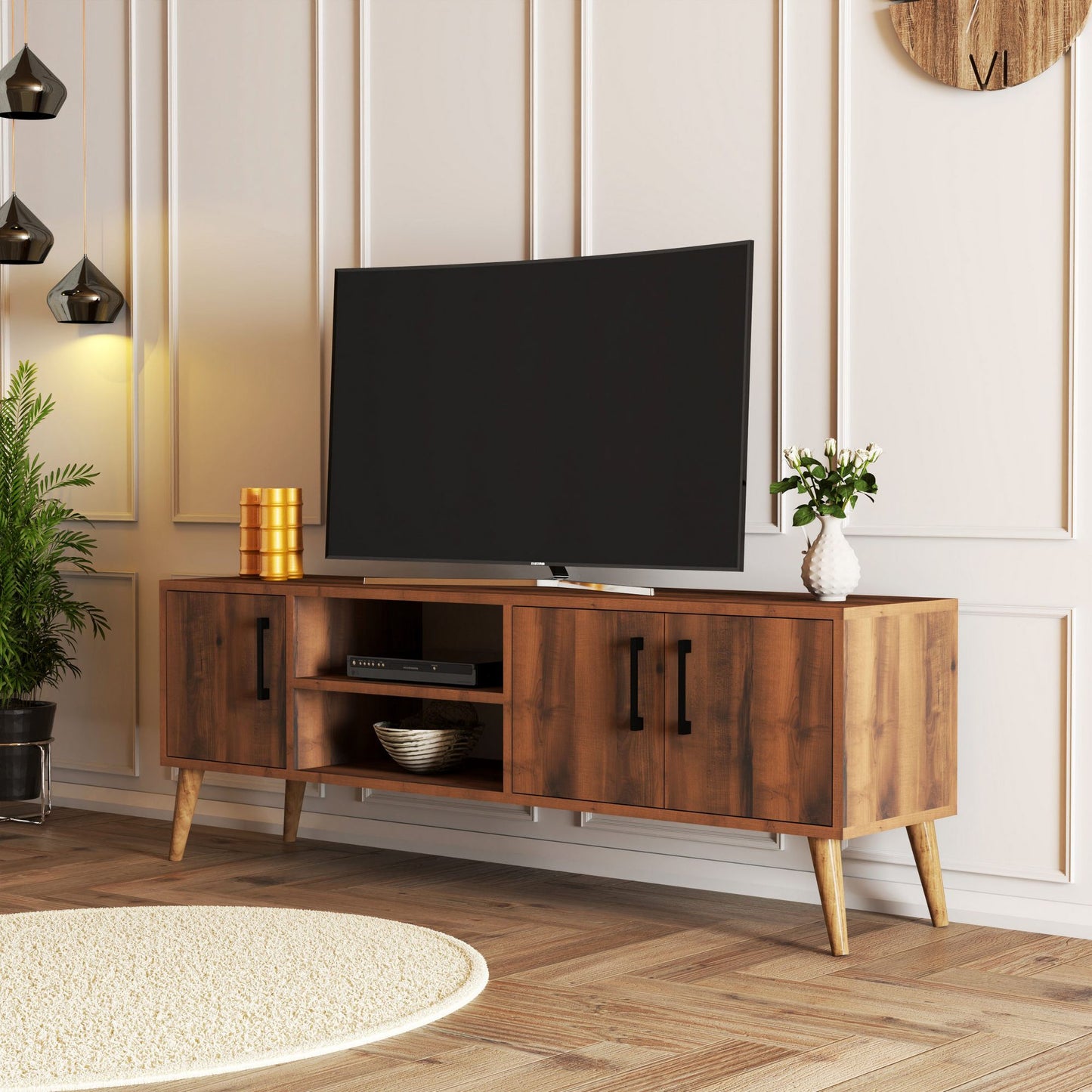 Έπιπλο Τηλεόρασης TV Βάση Σύνθεση Καρυδί | 389MZA1168