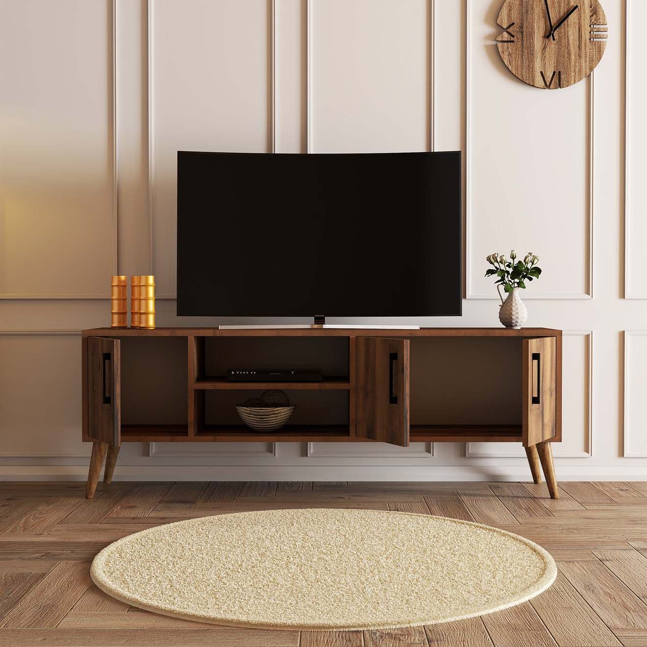 Έπιπλο Τηλεόρασης TV Βάση Σύνθεση Καρυδί | 389MZA1168