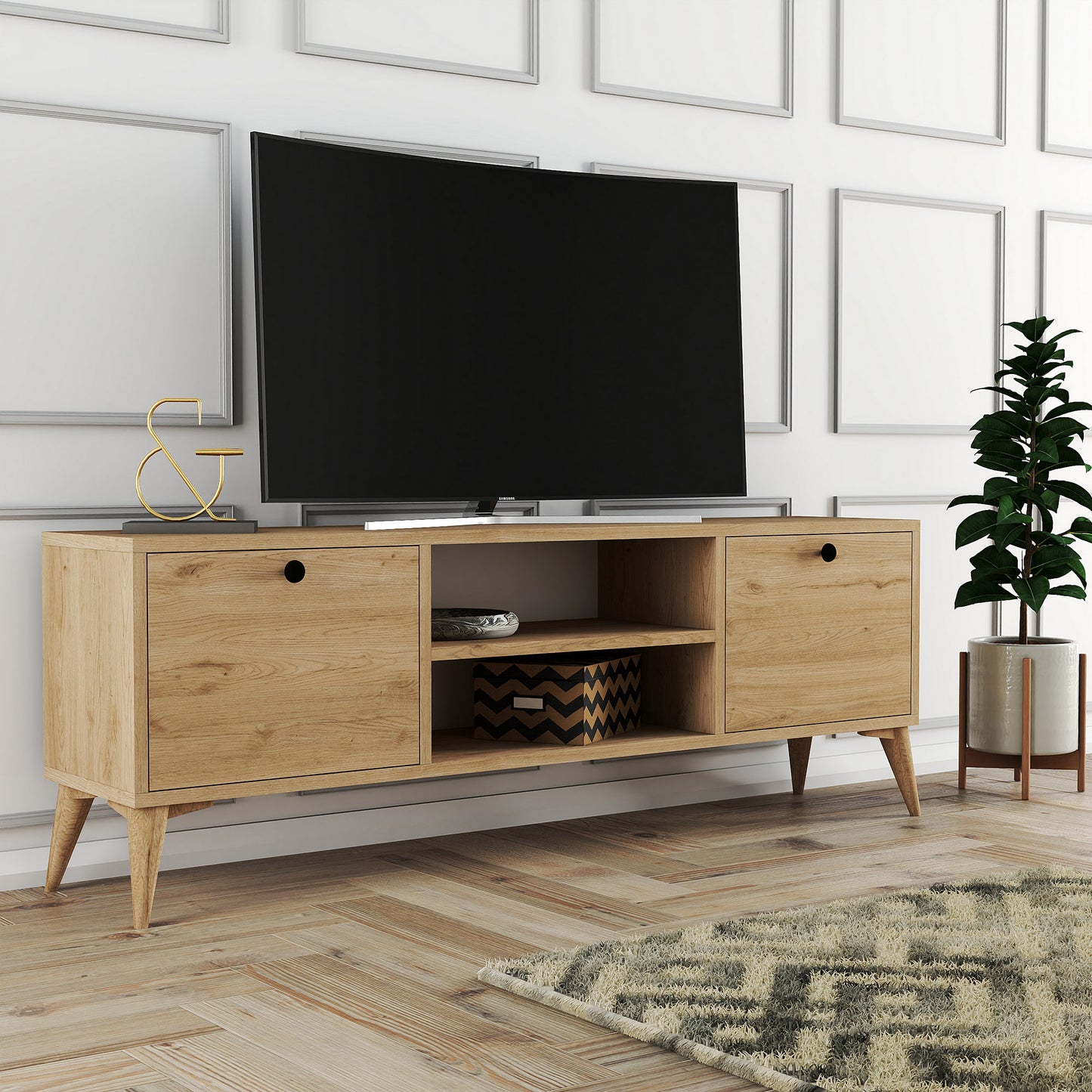 Έπιπλο Τηλεόρασης TV Βάση Σύνθεση Δρυς | 389MZA1174