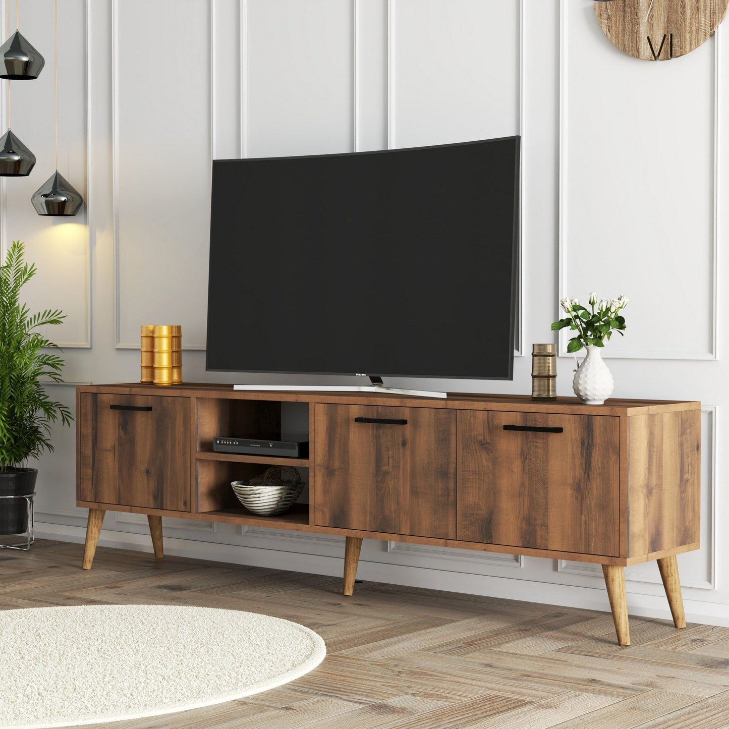 Έπιπλο Τηλεόρασης TV Βάση Σύνθεση Καρυδί | 389MZA1176