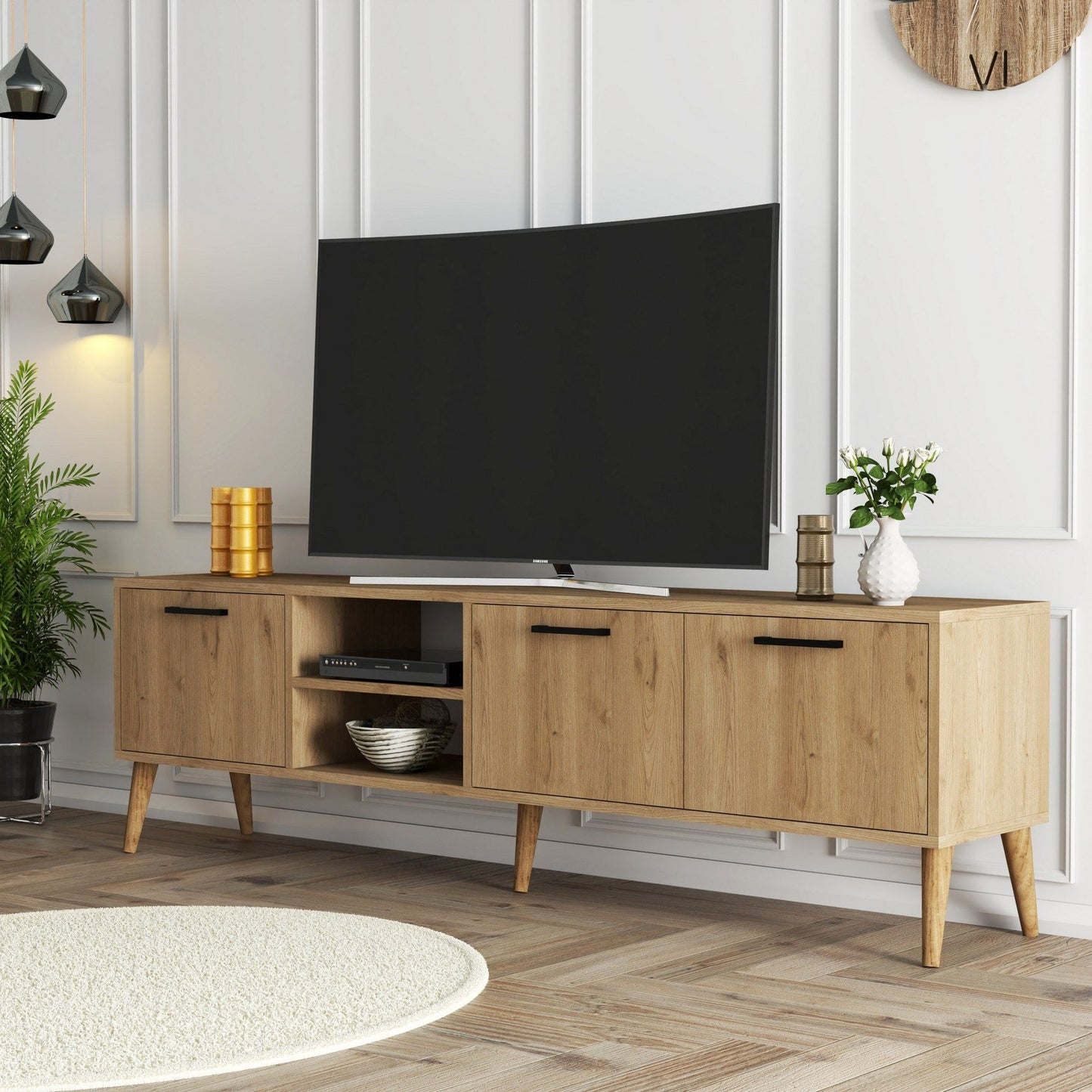 Έπιπλο Τηλεόρασης TV Βάση Σύνθεση Δρυς | 389MZA1178