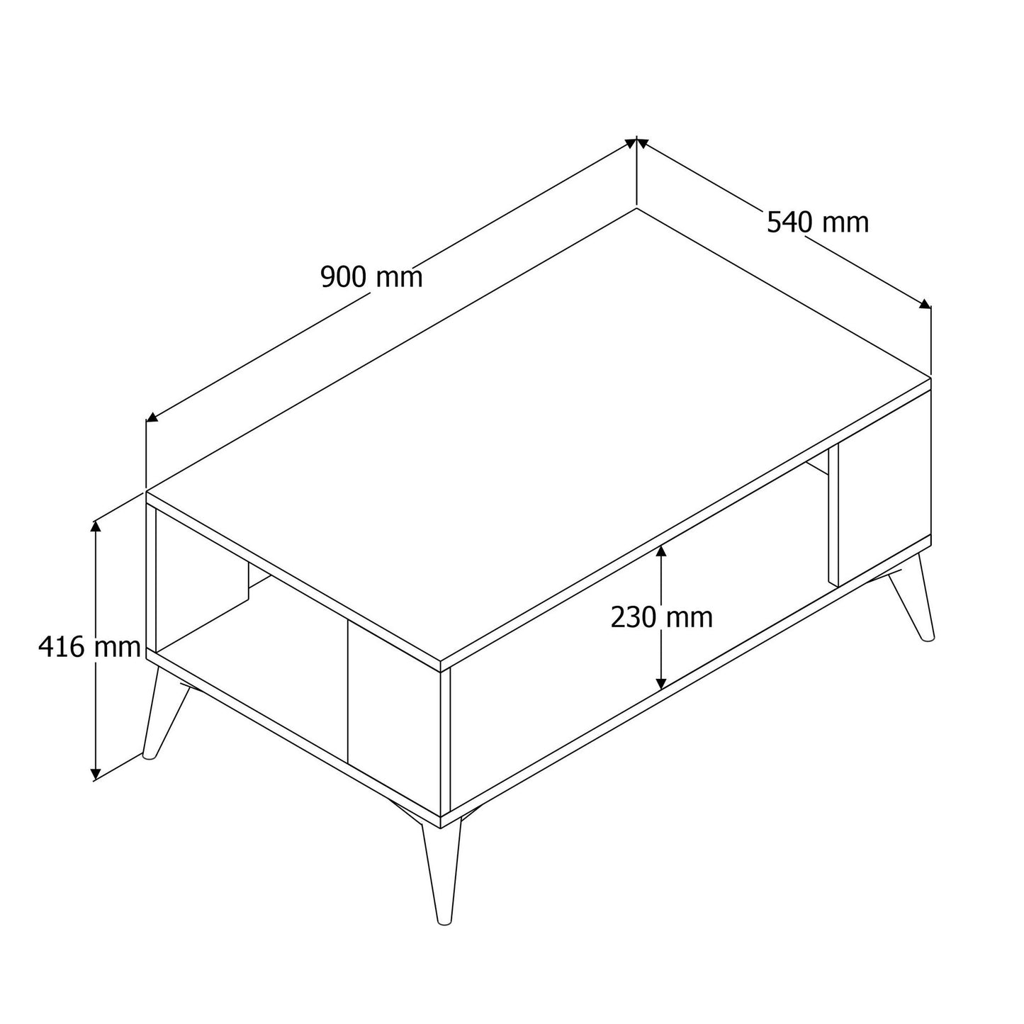 Τραπεζάκι Σαλονιού Δρυς 90 x 41,6 x 54 εκ GR389MZA1408