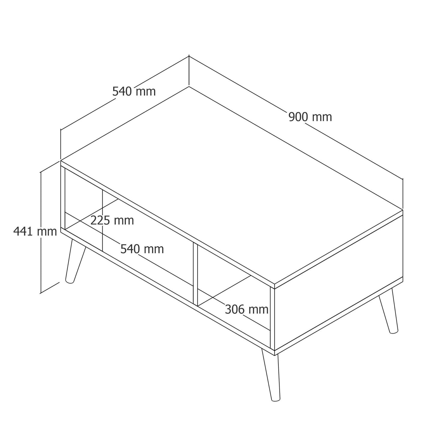 Τραπεζάκι Σαλονιού Δρυς 90 x 41,6 x 54 εκ GR389MZA1415